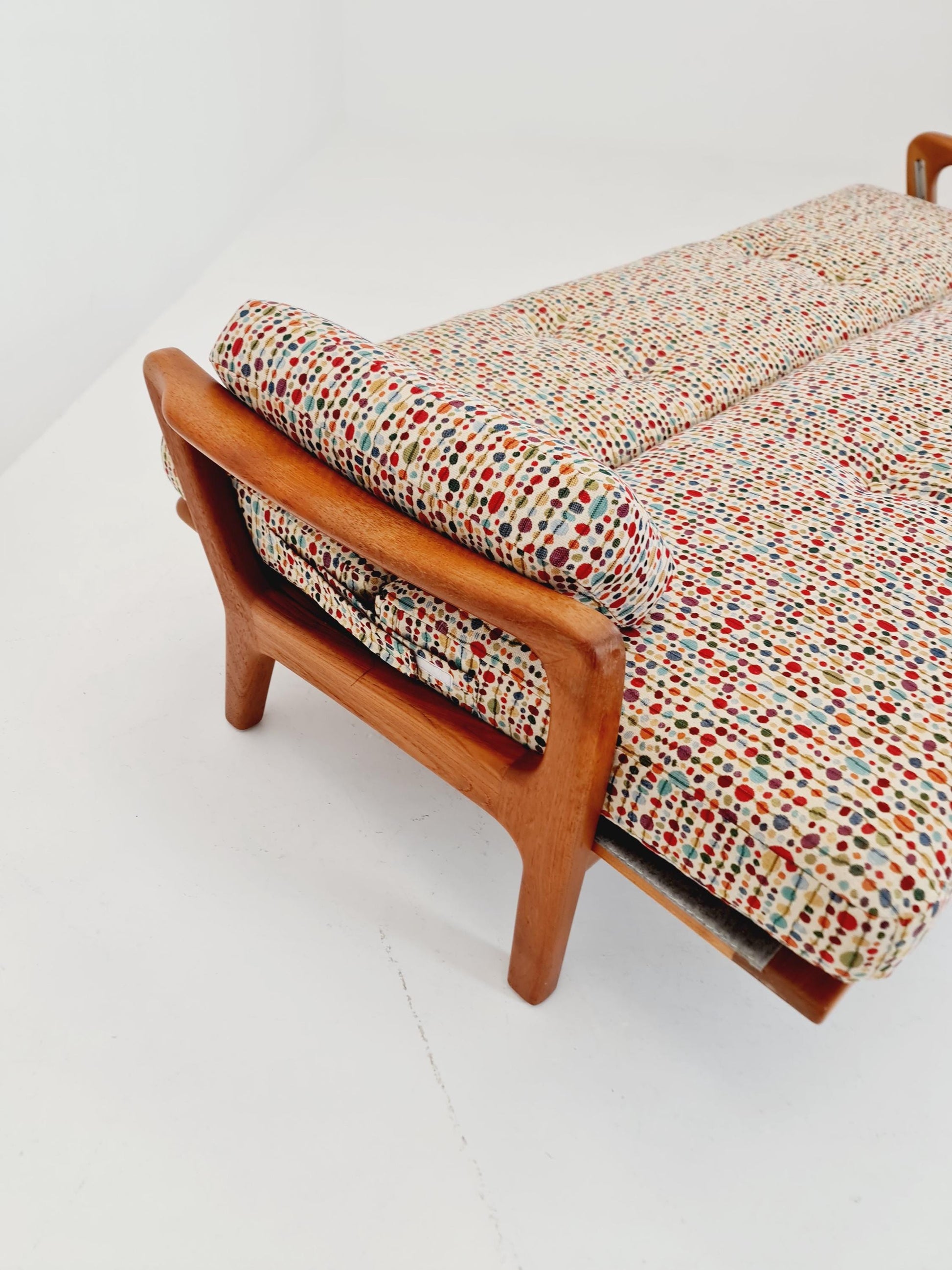 Mid-century Rare Danish teak lounge sofa/ Easy sofa /daybed BY Juul christiansen for JK Denmark , 1960s
