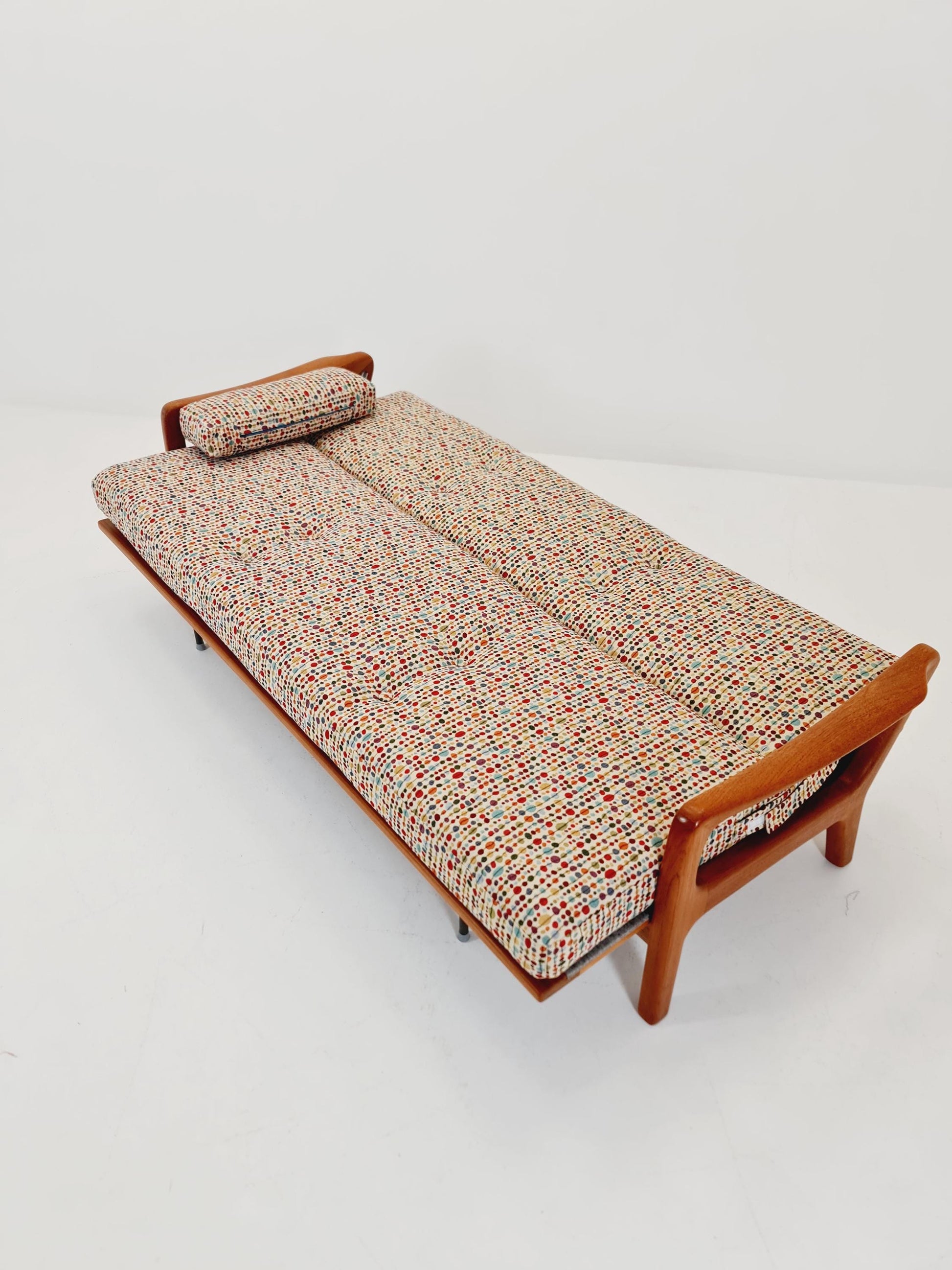 Mid-century Rare Danish teak lounge sofa/ Easy sofa /daybed BY Juul christiansen for JK Denmark , 1960s