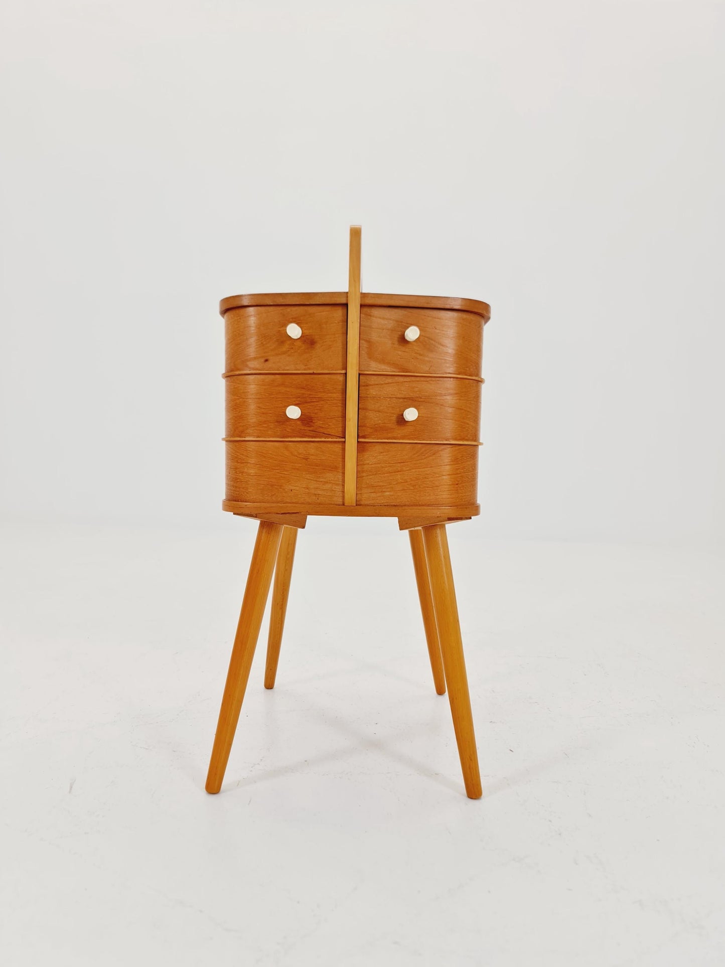 Vintage teak sweing table/ side table cabinet, 1960s