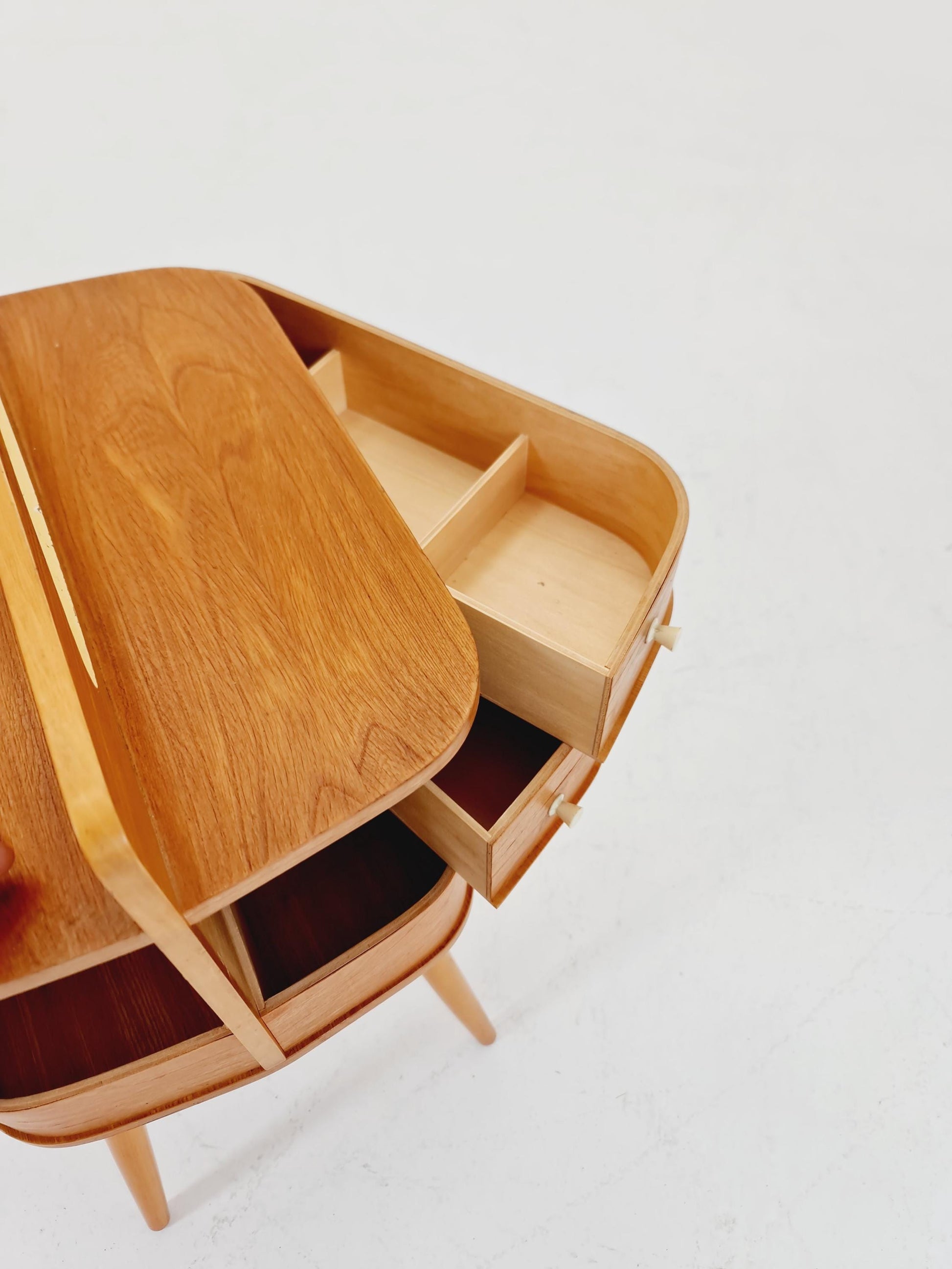 Vintage teak sweing table/ side table cabinet, 1960s