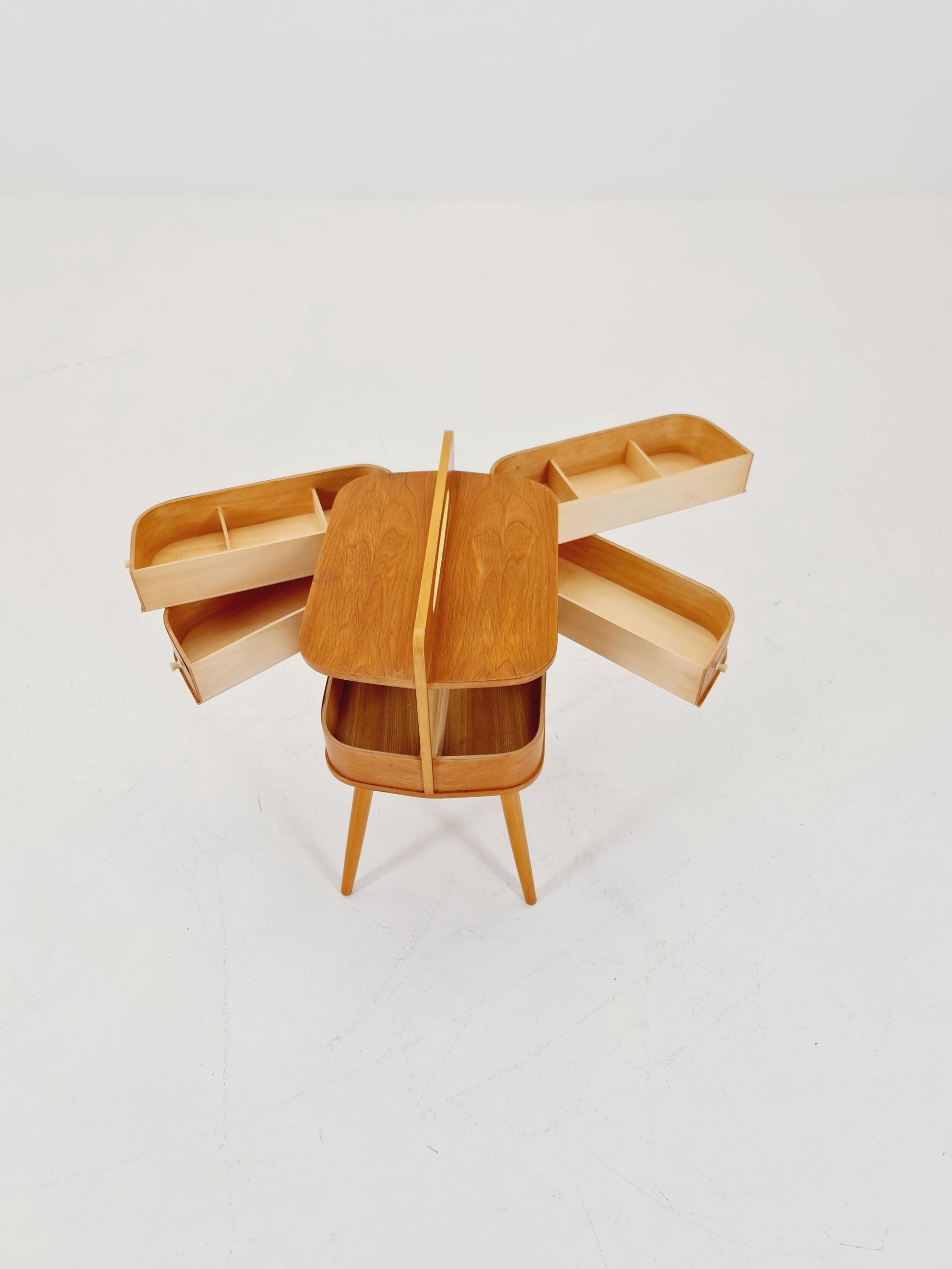 Vintage teak sweing table/ side table cabinet, 1960s