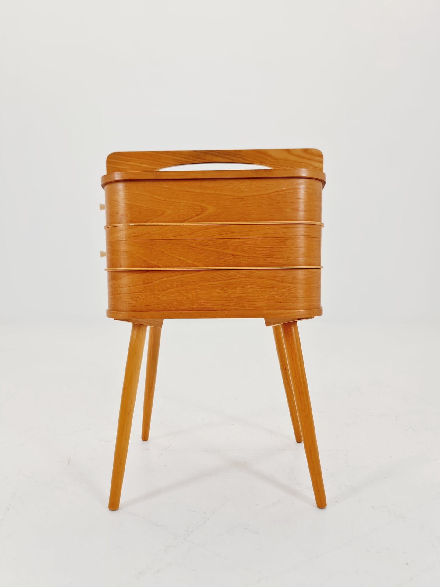 Vintage teak sweing table/ side table cabinet, 1960s