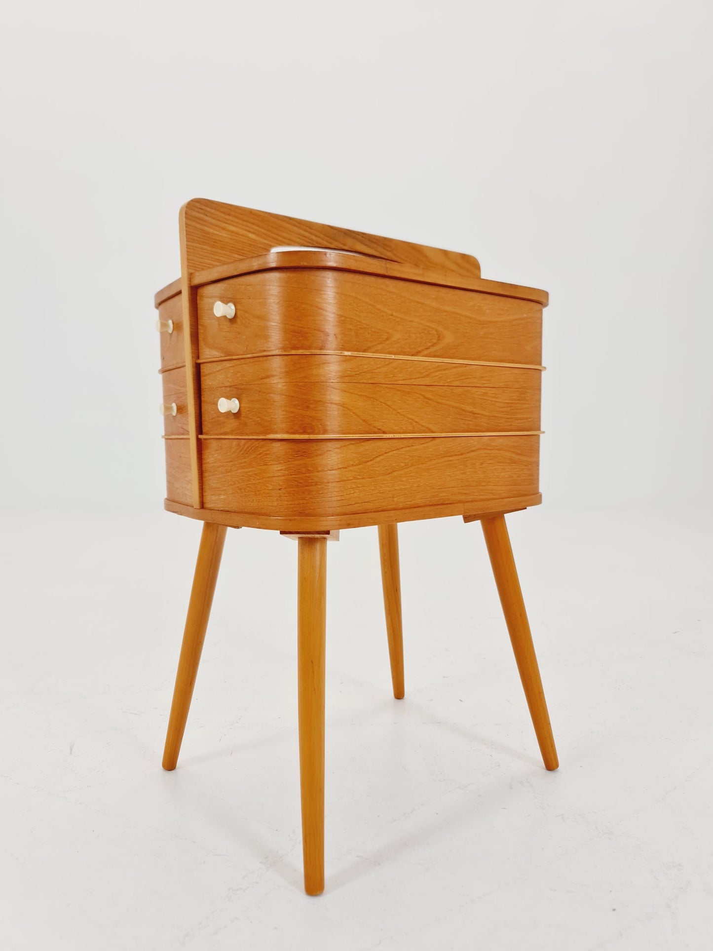 Vintage teak sweing table/ side table cabinet, 1960s