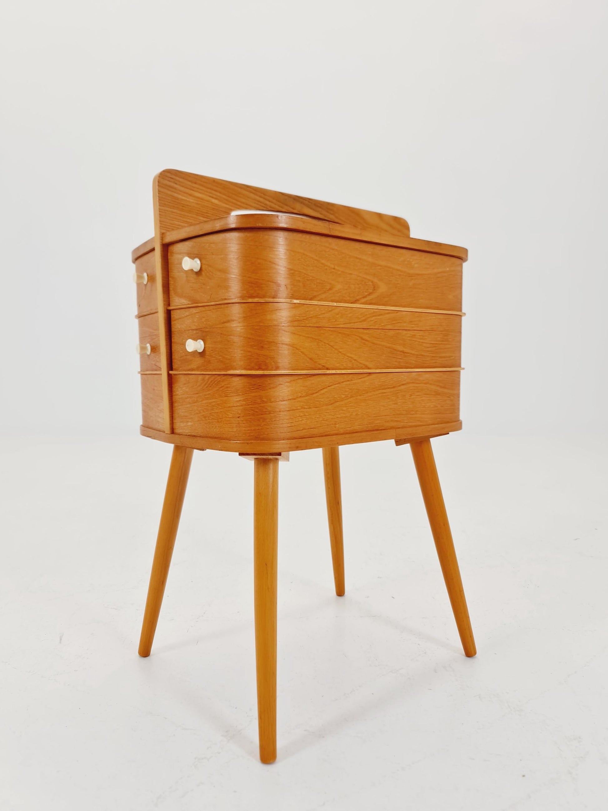 Vintage teak sweing table/ side table cabinet, 1960s