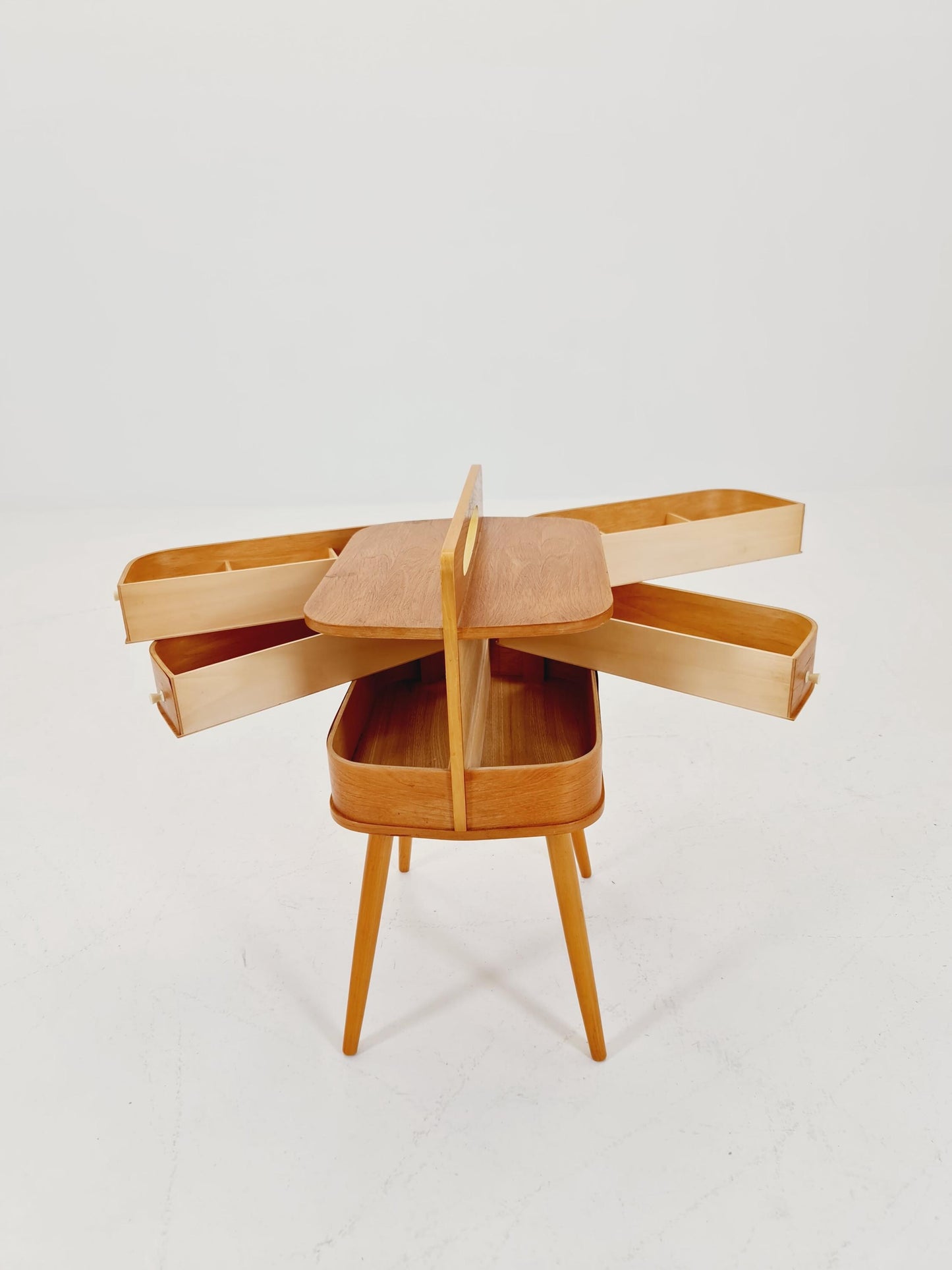 Vintage teak sweing table/ side table cabinet, 1960s