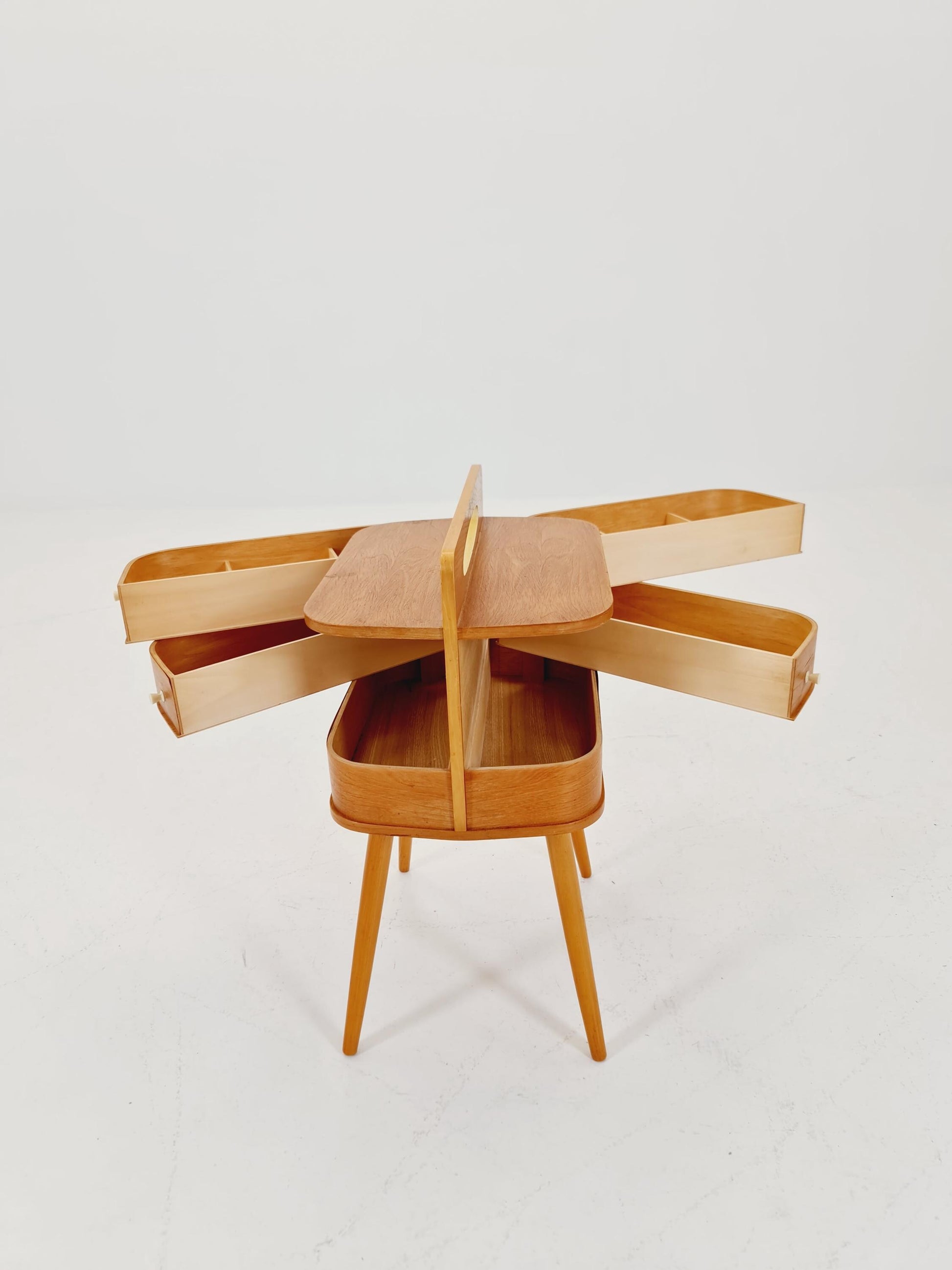 Vintage teak sweing table/ side table cabinet, 1960s
