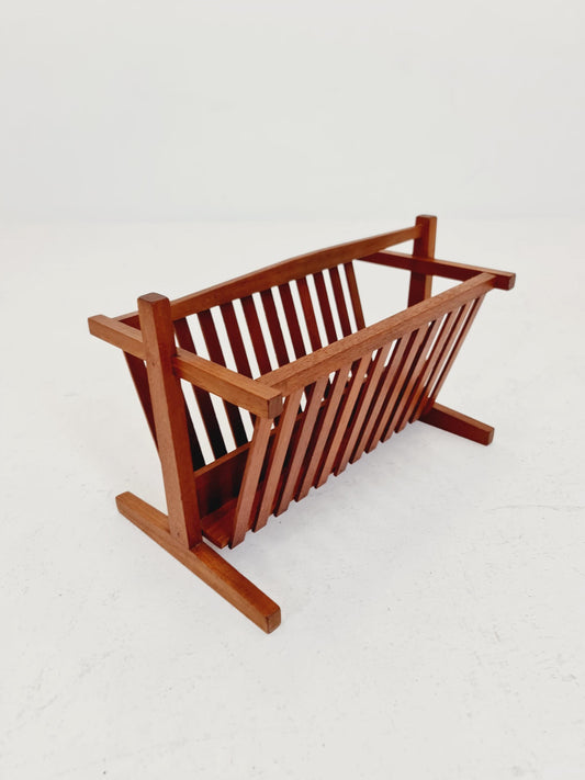 Danish Mid century Solid teak magazine rack , 1960s