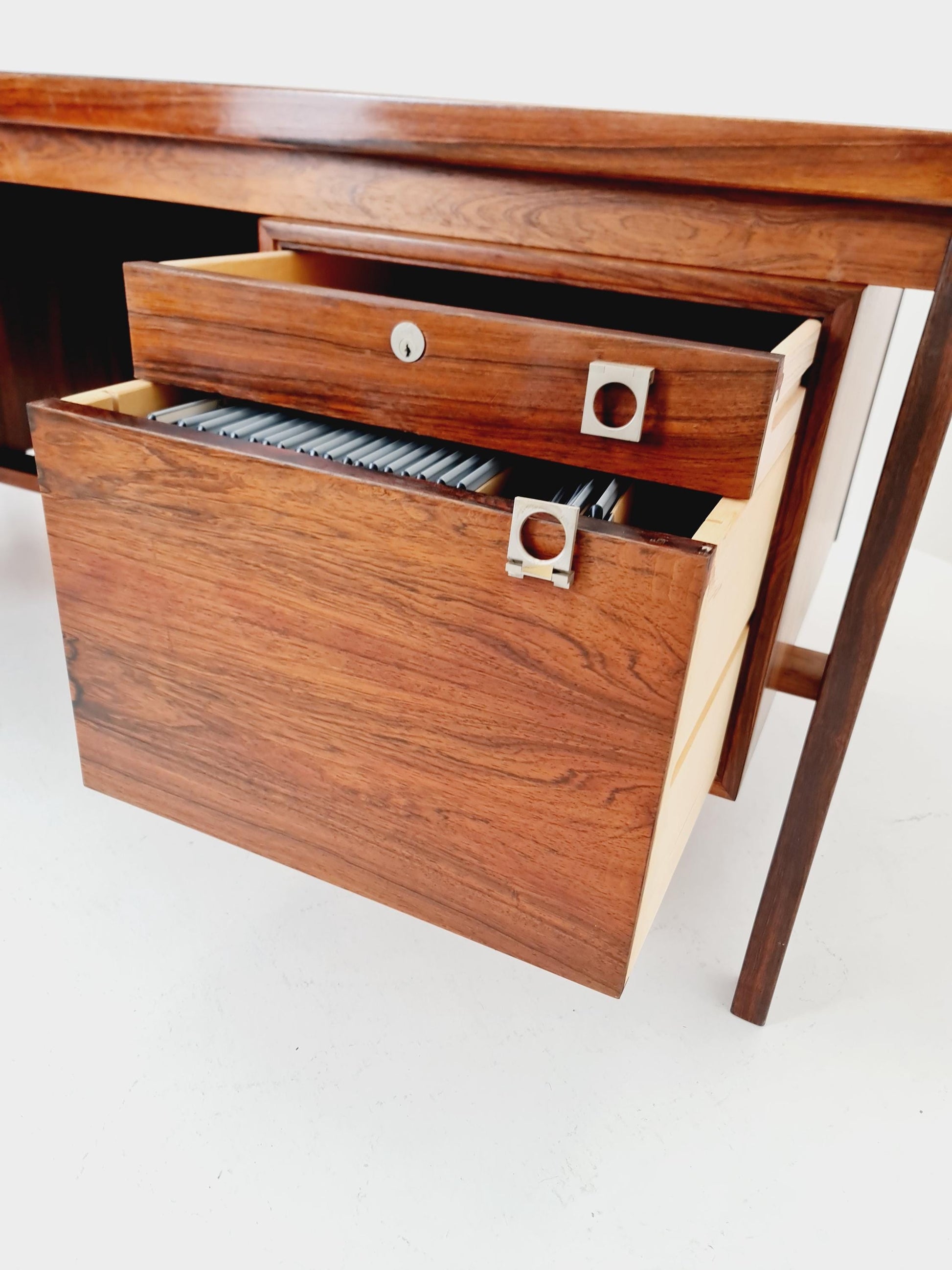 Danish Rosewood Freestanding desk by H.P Hansen, Denmark, 1960s