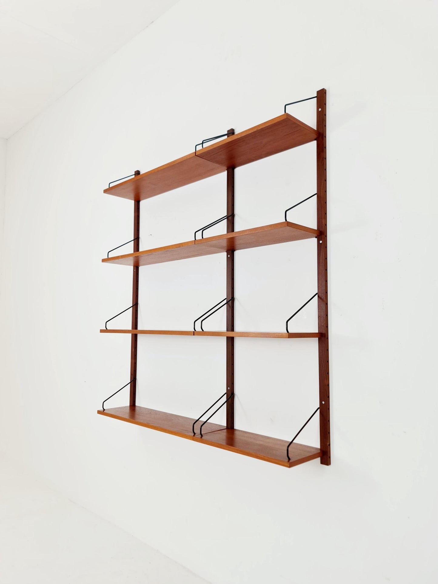 Midcentury Danish Teak Wall-Mounted Shelving Unit, by Royal for Poul Cadovius, 1960s