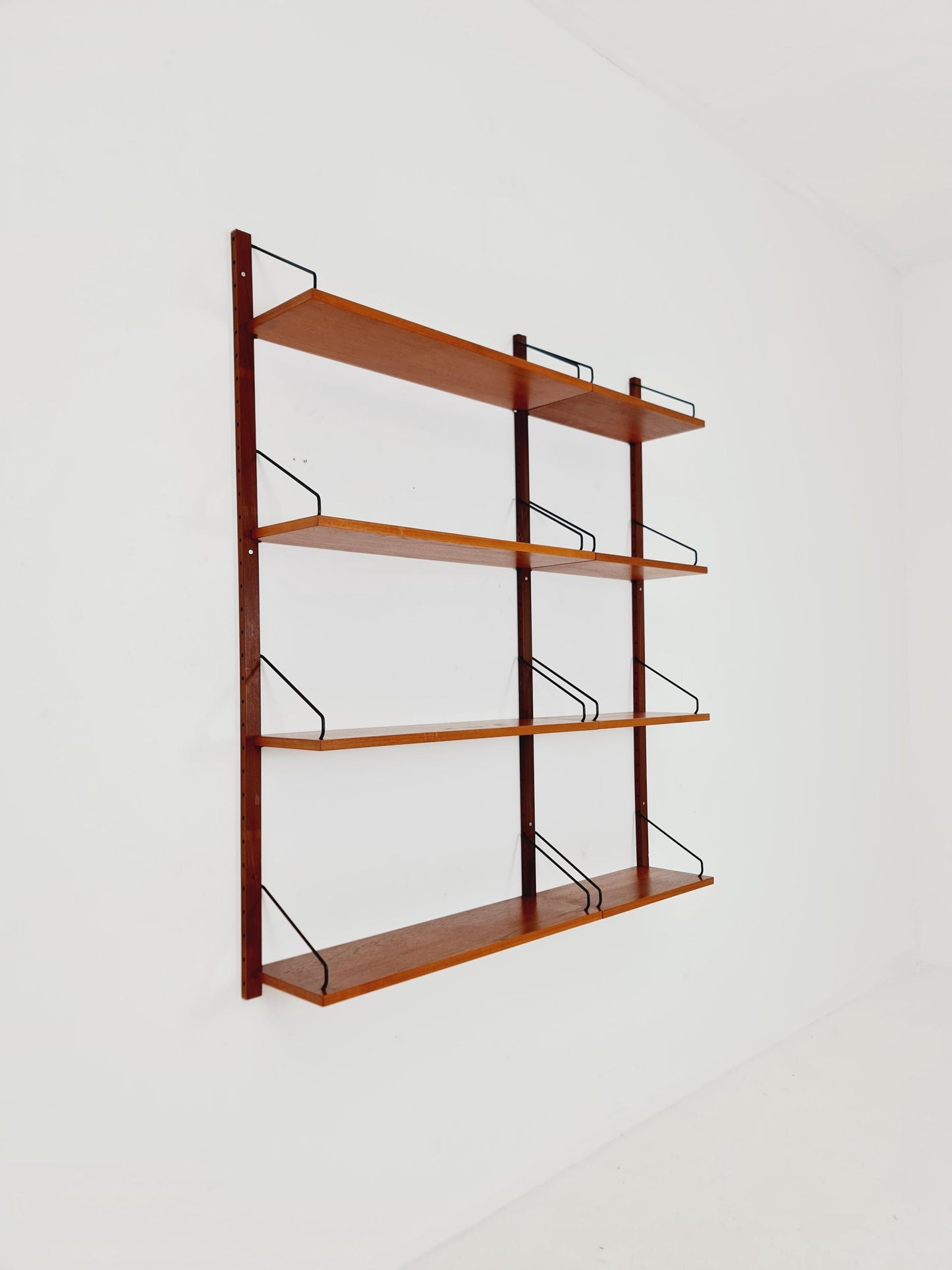 Midcentury Danish Teak Wall-Mounted Shelving Unit, by Royal for Poul Cadovius, 1960s