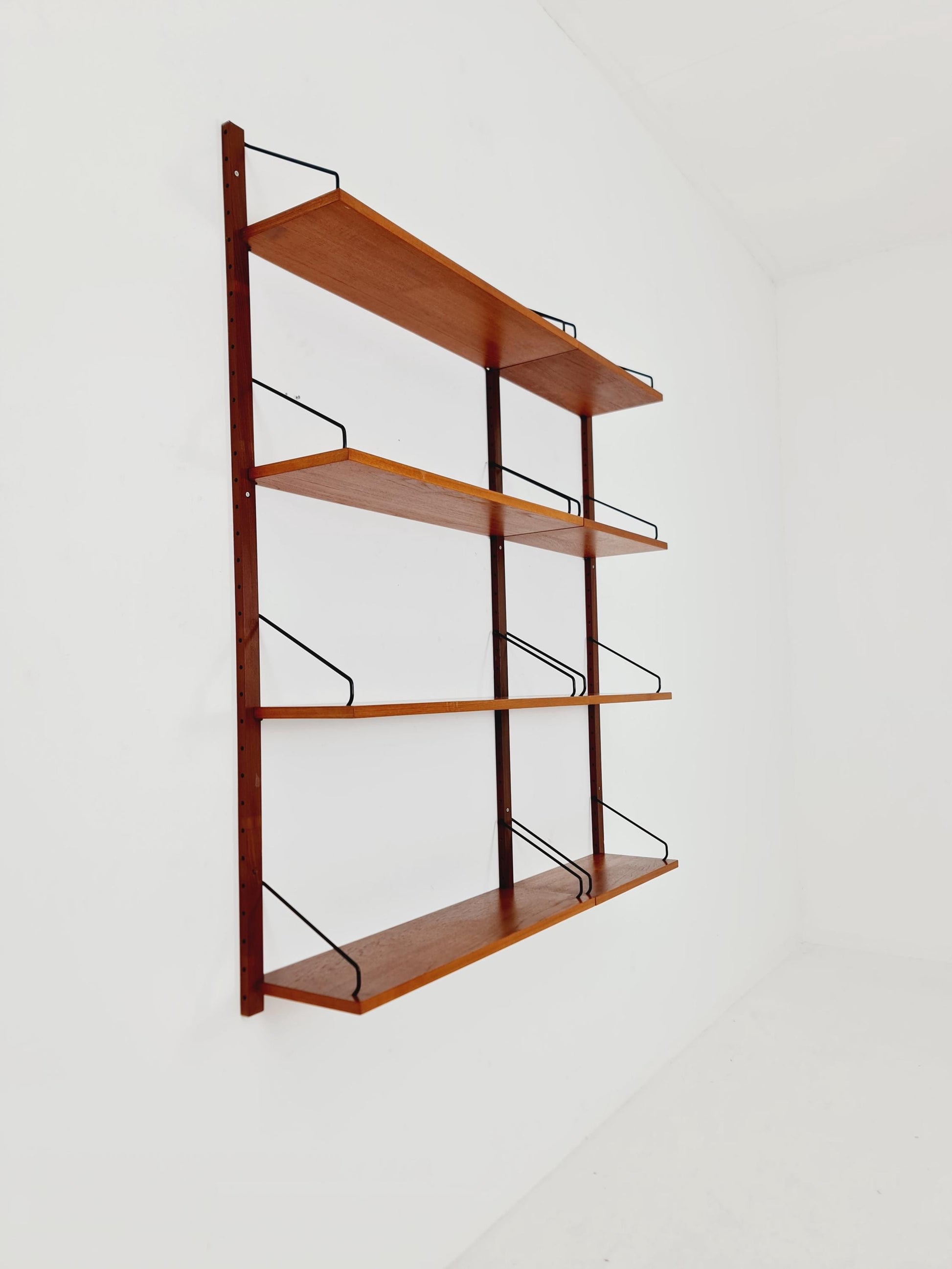 Midcentury Danish Teak Wall-Mounted Shelving Unit, by Royal for Poul Cadovius, 1960s
