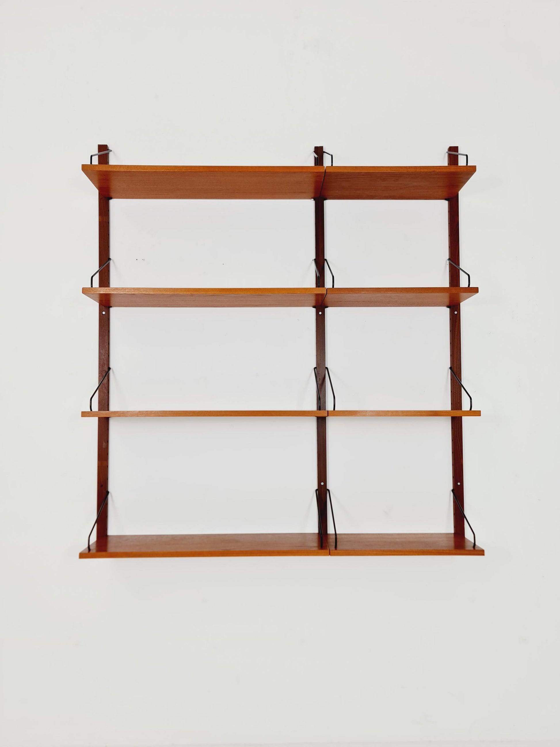 Midcentury Danish Teak Wall-Mounted Shelving Unit, by Royal for Poul Cadovius, 1960s