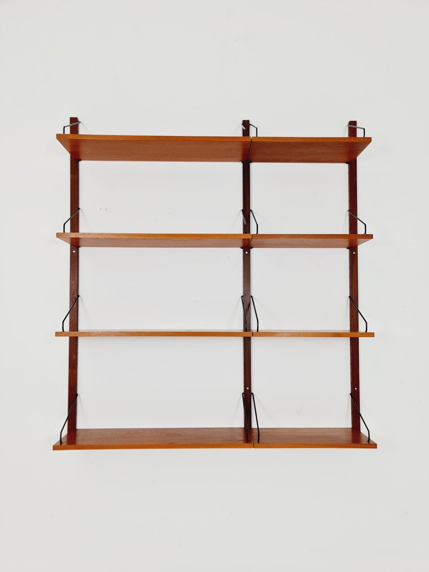 Midcentury Danish Teak Wall-Mounted Shelving Unit, by Royal for Poul Cadovius, 1960s