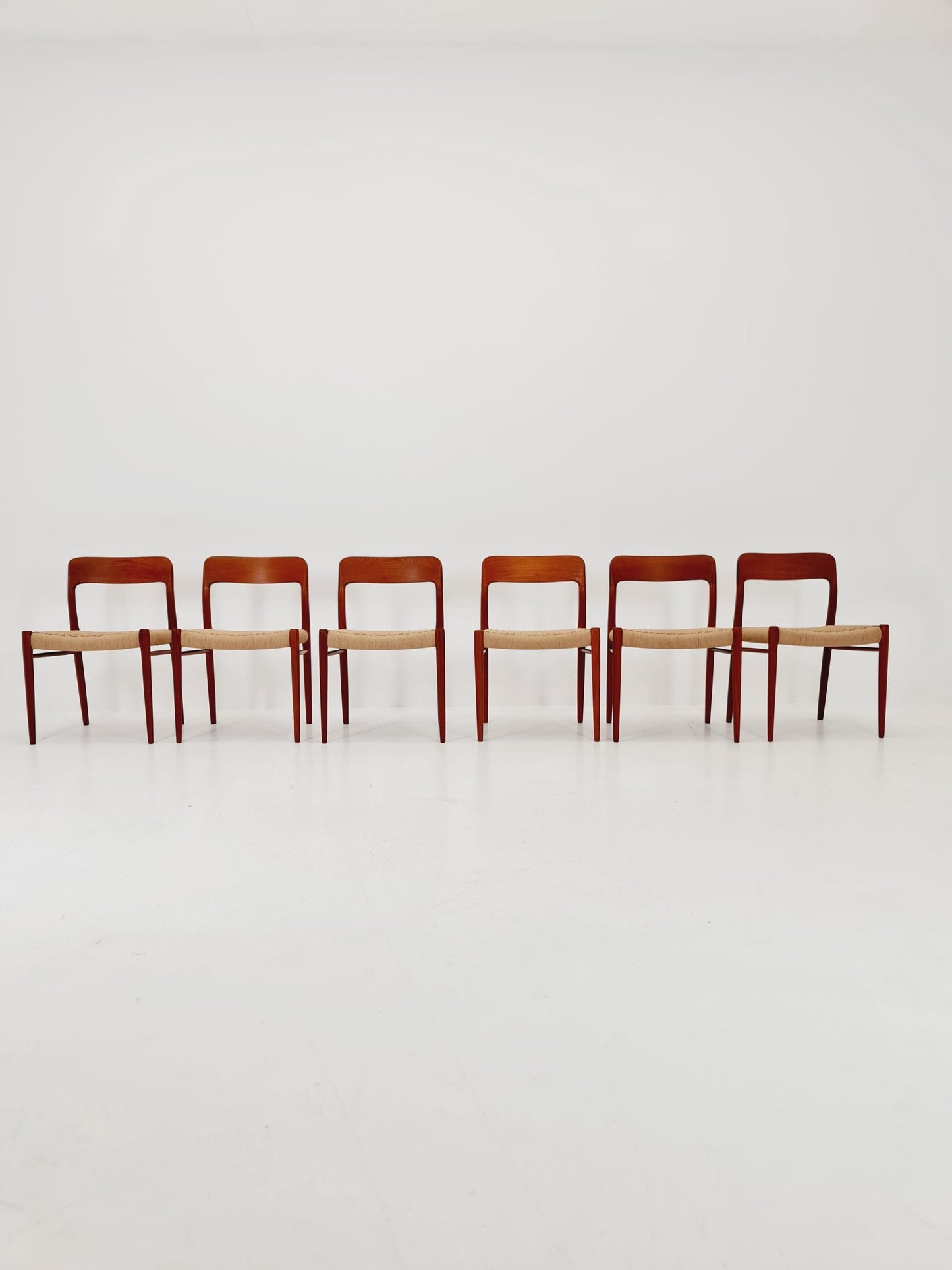 MidCentury Danish teak Dining Chairs Niels O.Moller, 1960s Modell 75 ,Set of 6