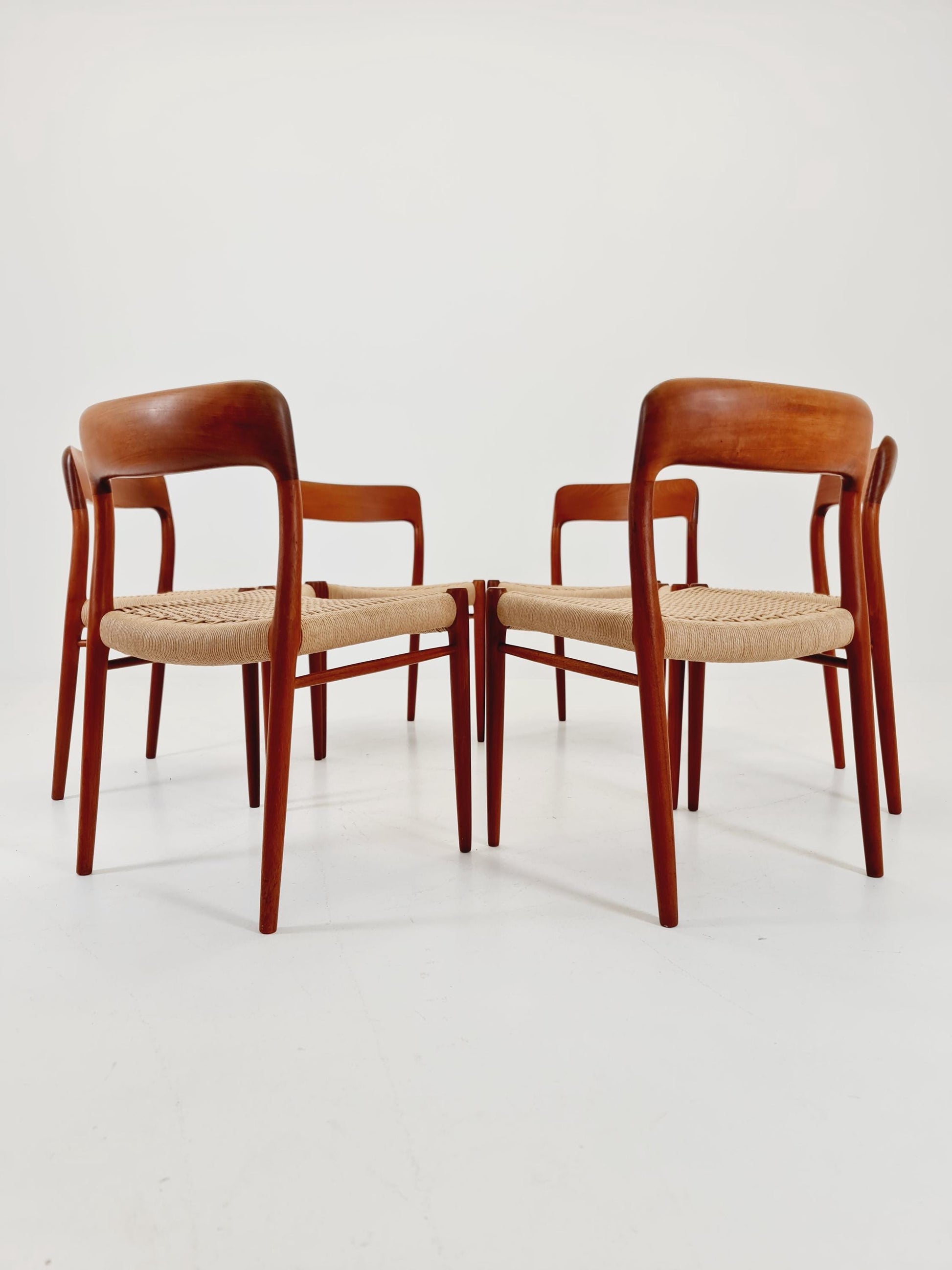 MidCentury Danish teak Dining Chairs Niels O.Moller, 1960s Modell 75 ,Set of 6