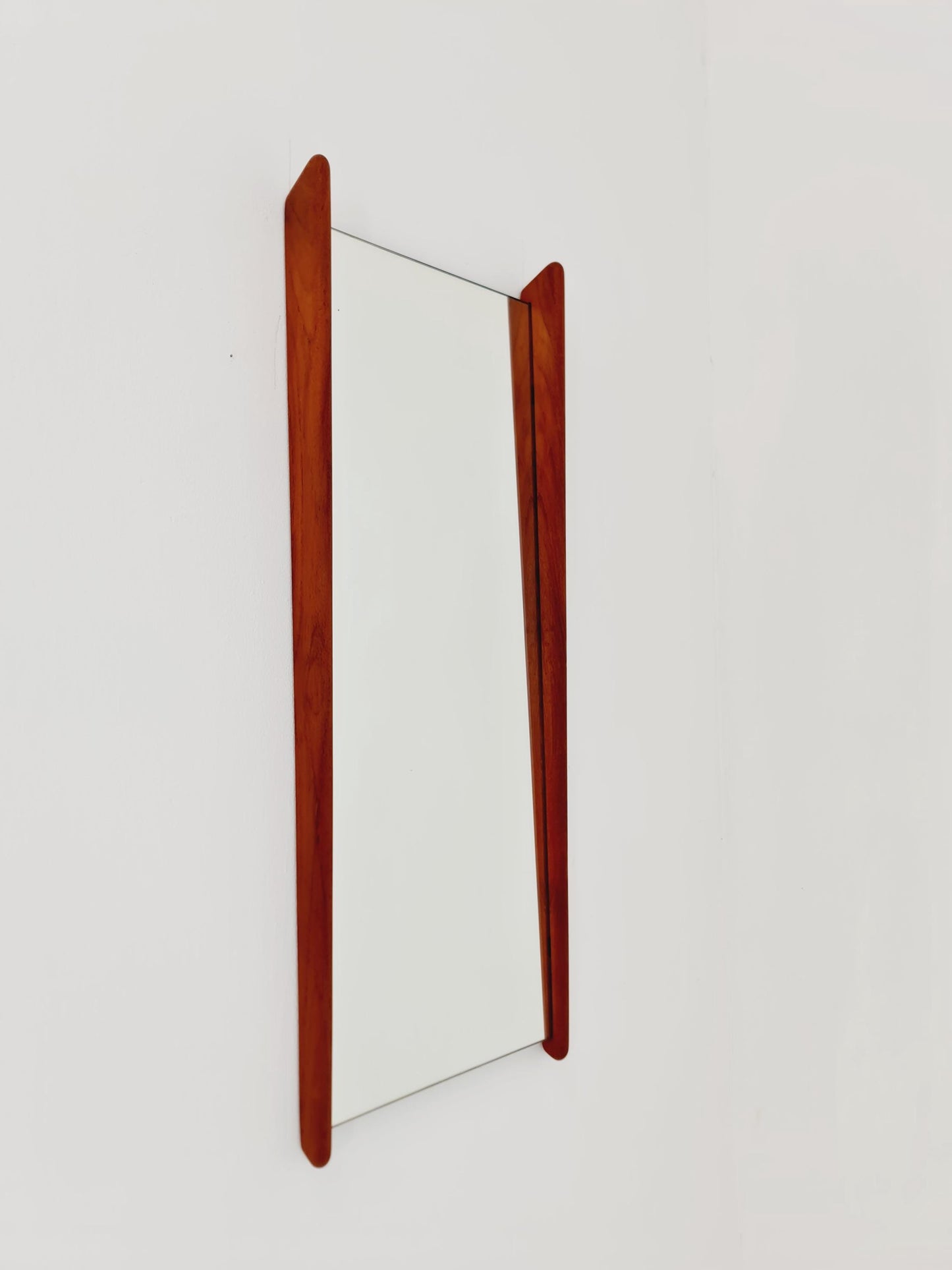 Teak Danish mid-century Modern wall-mounted mirror By Uno & Östen Kristiansen for Luxus 1960s