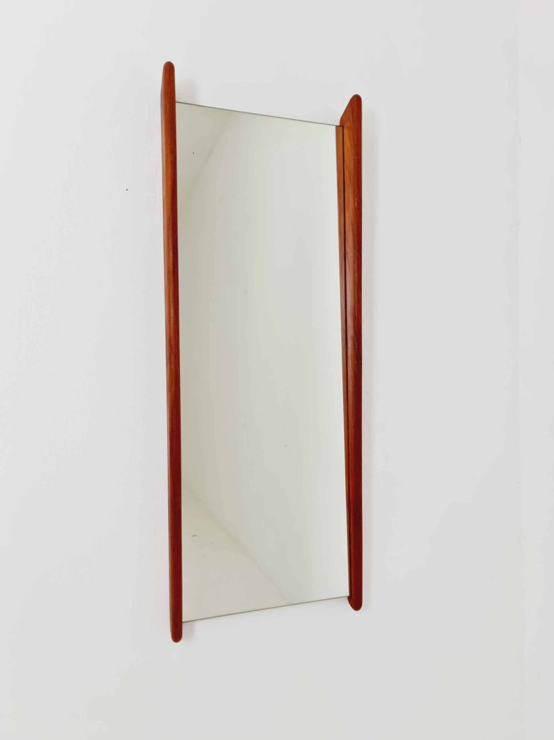 Teak Danish mid-century Modern wall-mounted mirror By Uno & Östen Kristiansen for Luxus 1960s
