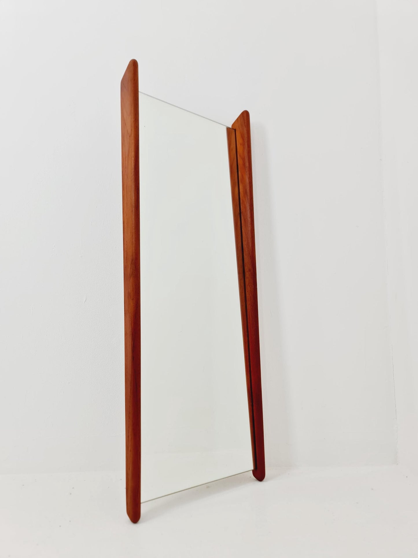 Teak Danish mid-century Modern wall-mounted mirror By Uno & Östen Kristiansen for Luxus 1960s