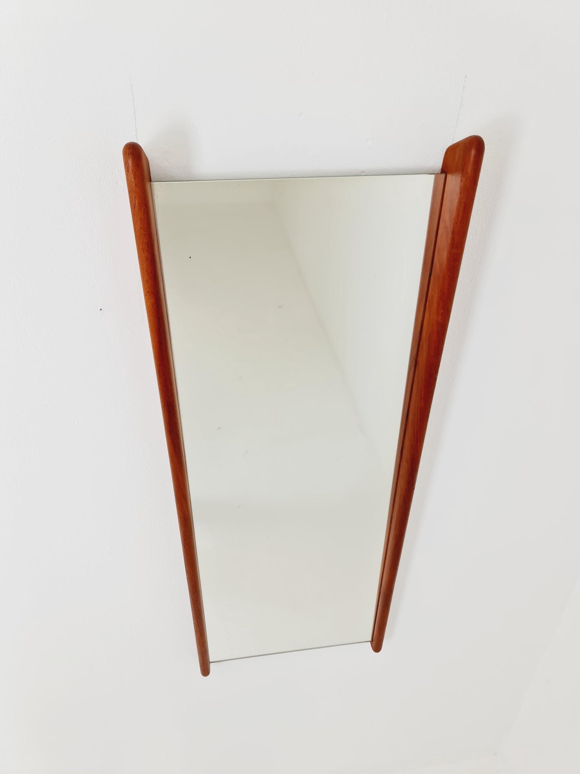 Teak Danish mid-century Modern wall-mounted mirror By Uno & Östen Kristiansen for Luxus 1960s