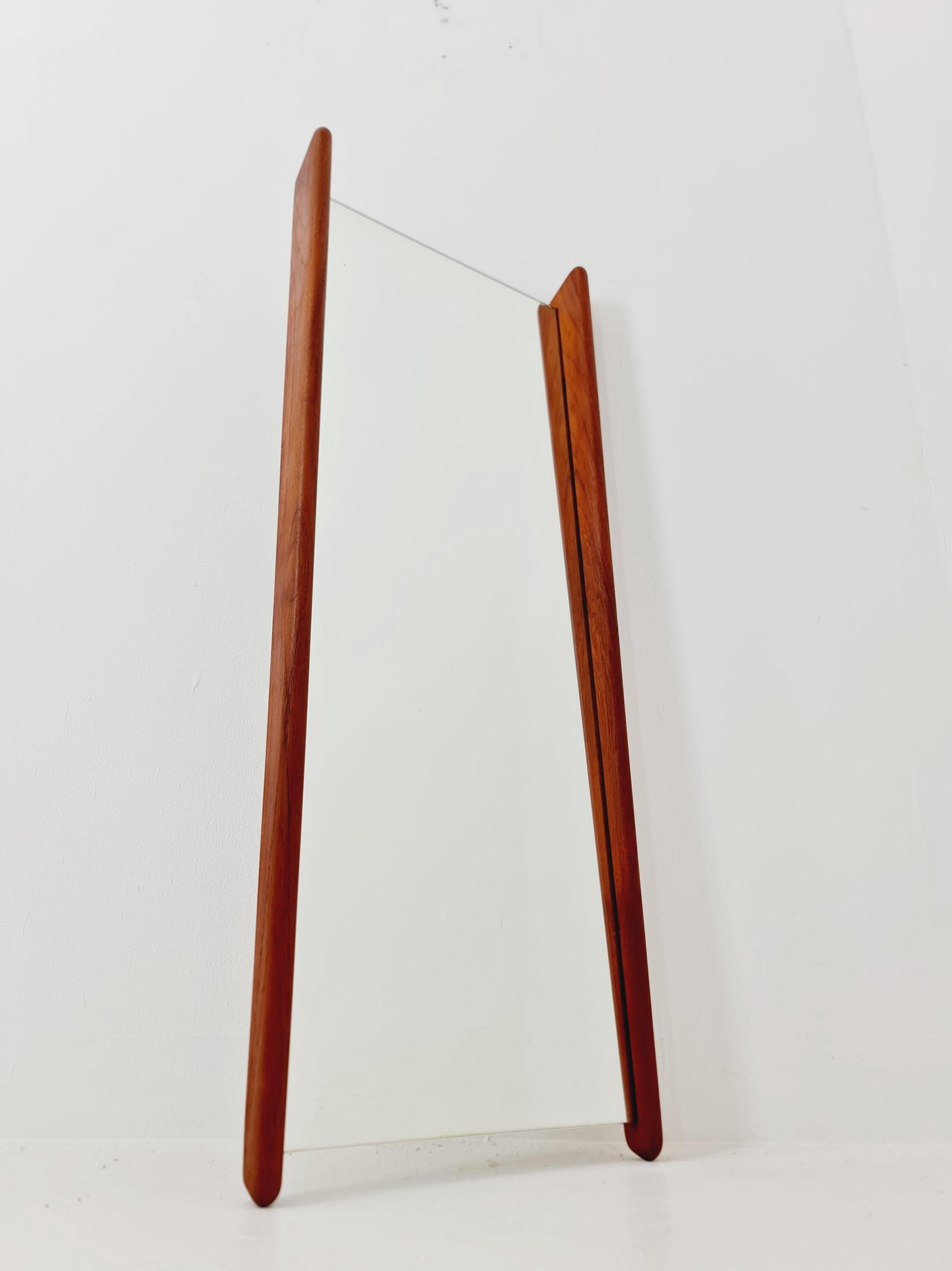 Teak Danish mid-century Modern wall-mounted mirror By Uno & Östen Kristiansen for Luxus 1960s