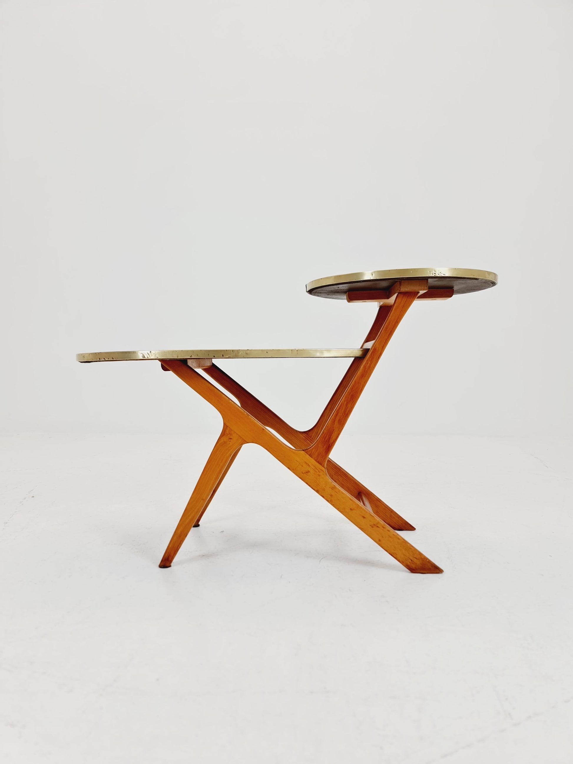 Big 1950s German Plant Stand, Vintage Mid-Century Minimalist Indoor Plant Stand Side Table Retro flower table By Opal