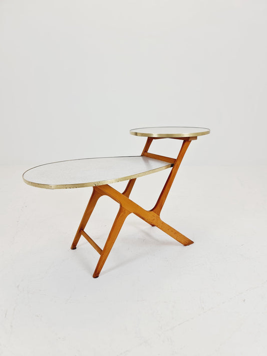 Big 1950s German Plant Stand, Vintage Mid-Century Minimalist Indoor Plant Stand Side Table Retro flower table By Opal