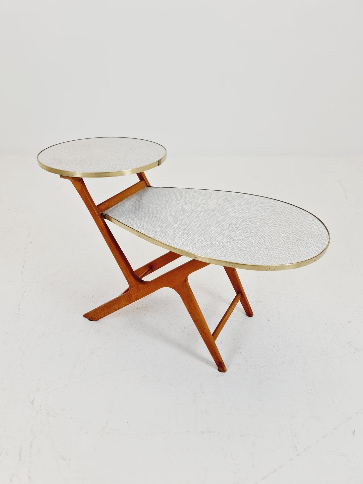 Big 1950s German Plant Stand, Vintage Mid-Century Minimalist Indoor Plant Stand Side Table Retro flower table By Opal