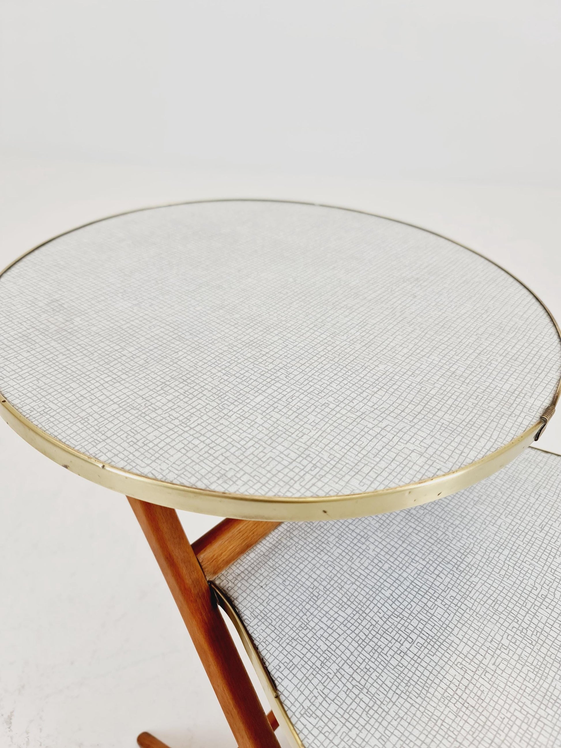 Big 1950s German Plant Stand, Vintage Mid-Century Minimalist Indoor Plant Stand Side Table Retro flower table By Opal