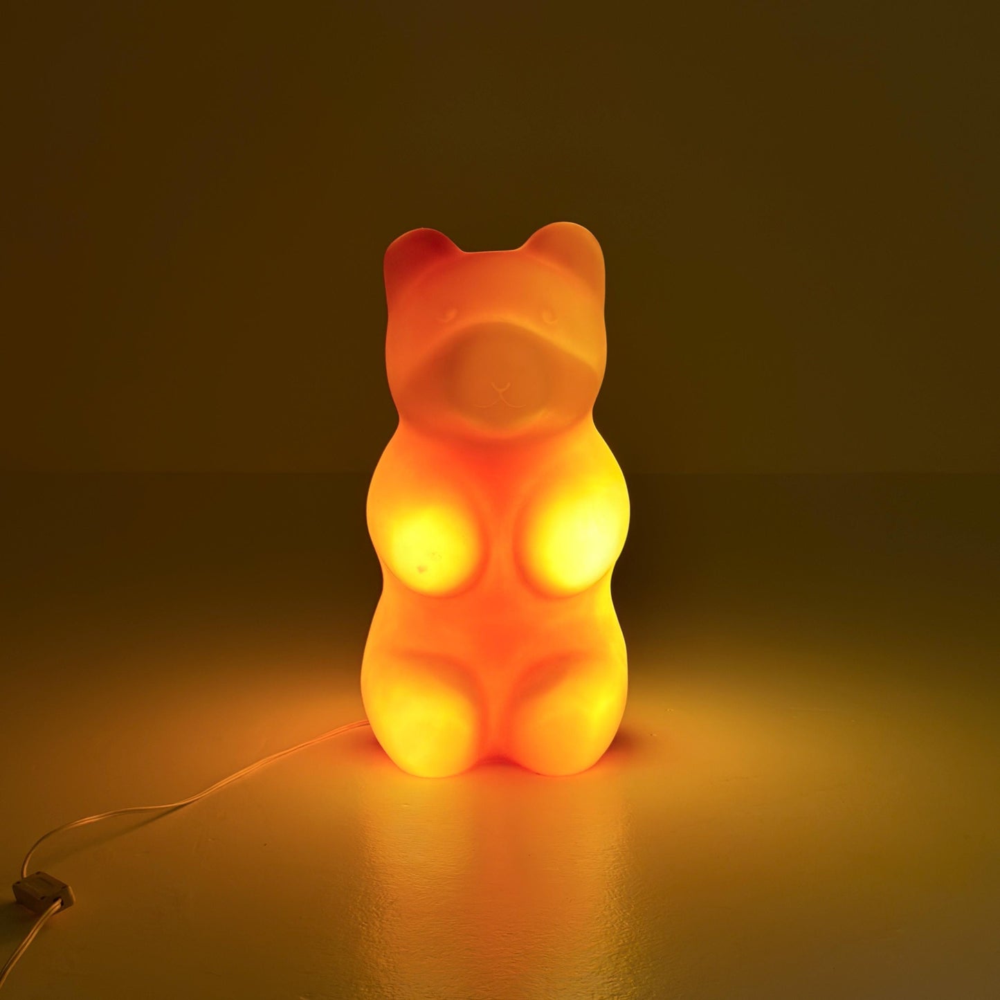 Mid century Retro Spaceage large orange bear standing Lamp , by Heico 1980s Germany