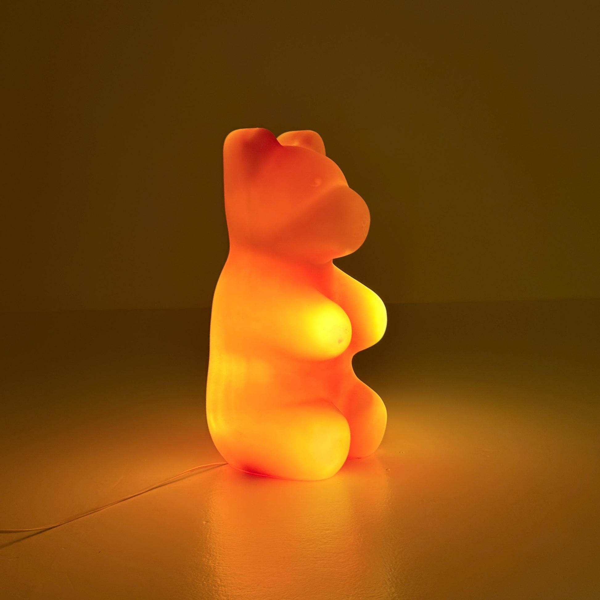 Mid century Retro Spaceage large orange bear standing Lamp , by Heico 1980s Germany