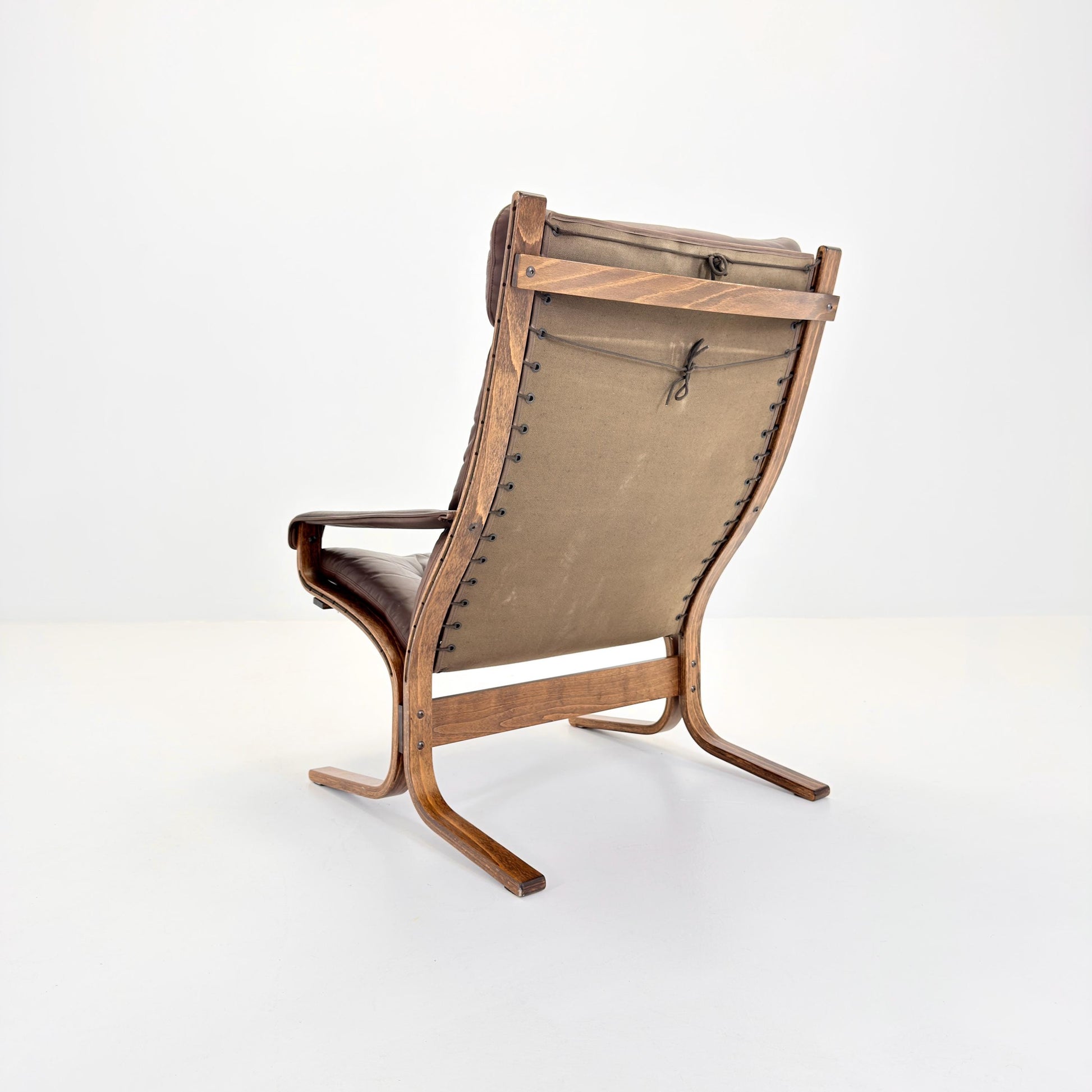 Mid Century Siesta High Back Lounge Chair & Ottoman Set by Ingmar Relling for Westnofa Norway 1960s