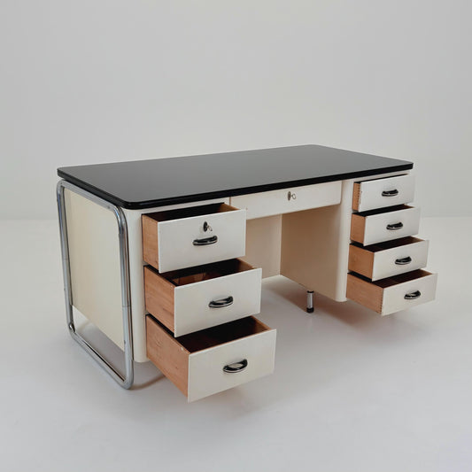 Mid Century Bauhaus Doctor/Chef Office Desk by Paul Haeberle Stuttgart Germany 1980s