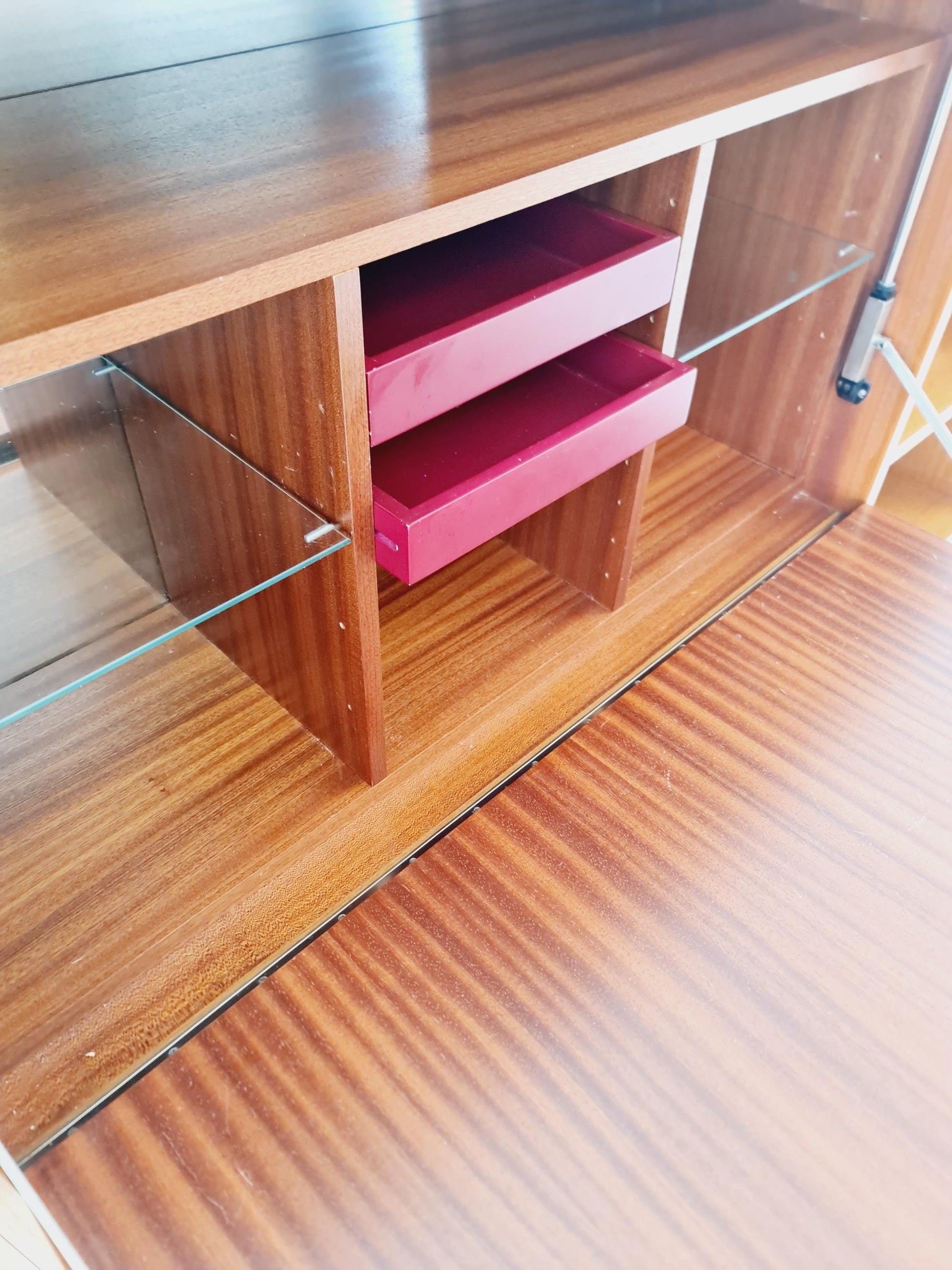 Vintage German teak wall hanging /sideboard /Secretary, desk, By WK Möbel 1960s