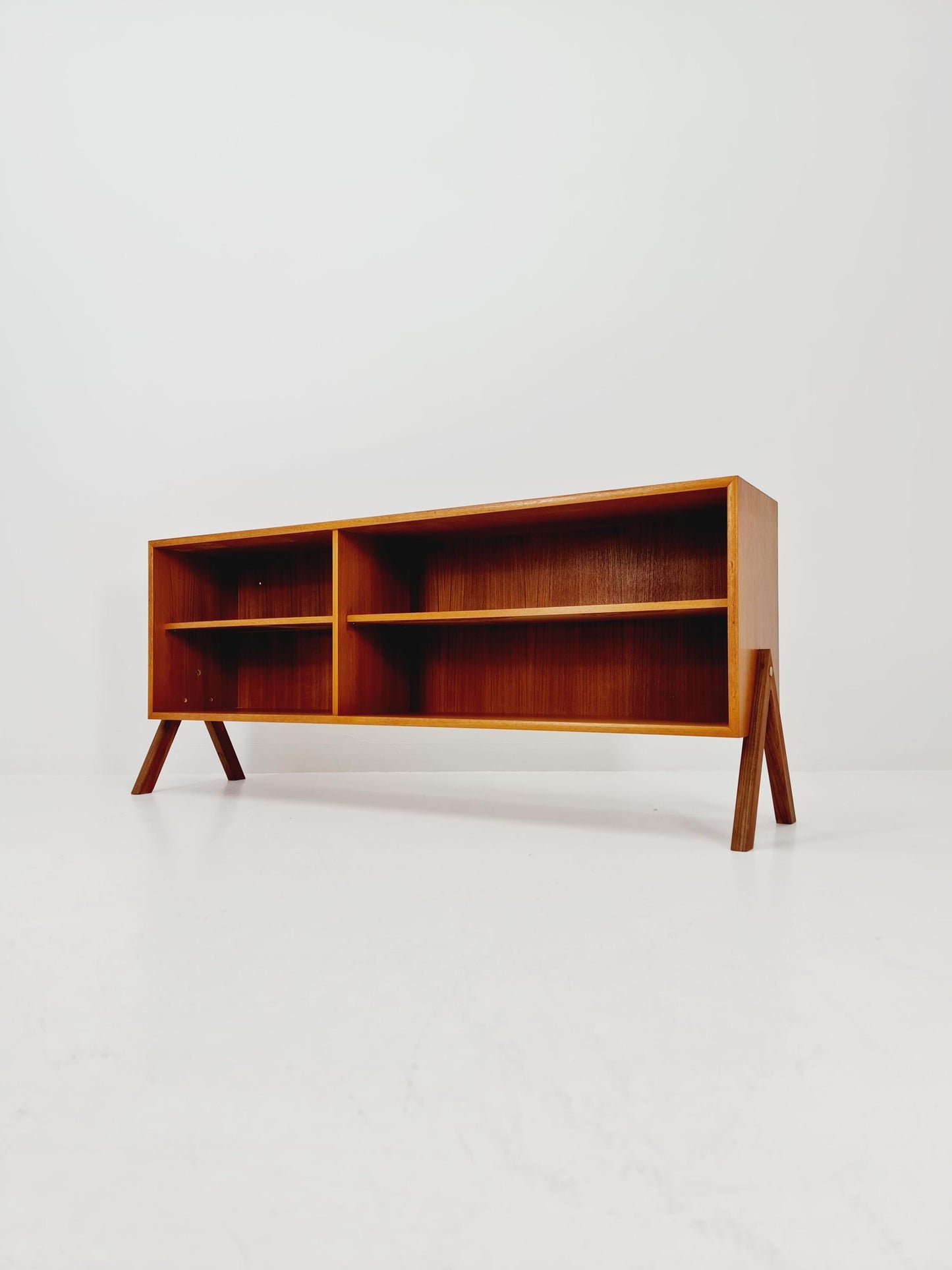Midcentury vintage teak danish cabinet book case, 1960s