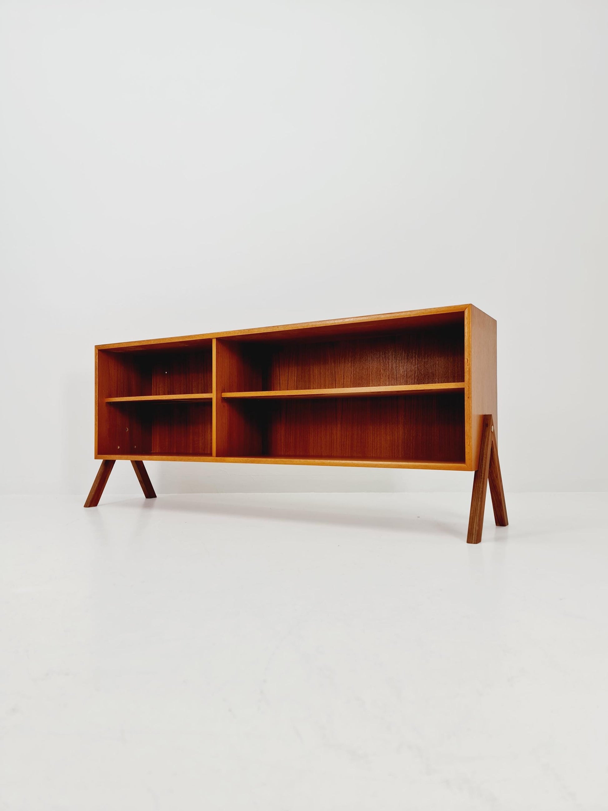Midcentury vintage teak danish cabinet book case, 1960s