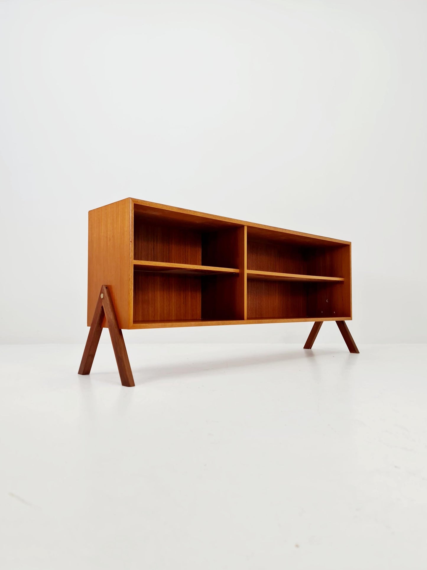 Midcentury vintage teak danish cabinet book case, 1960s