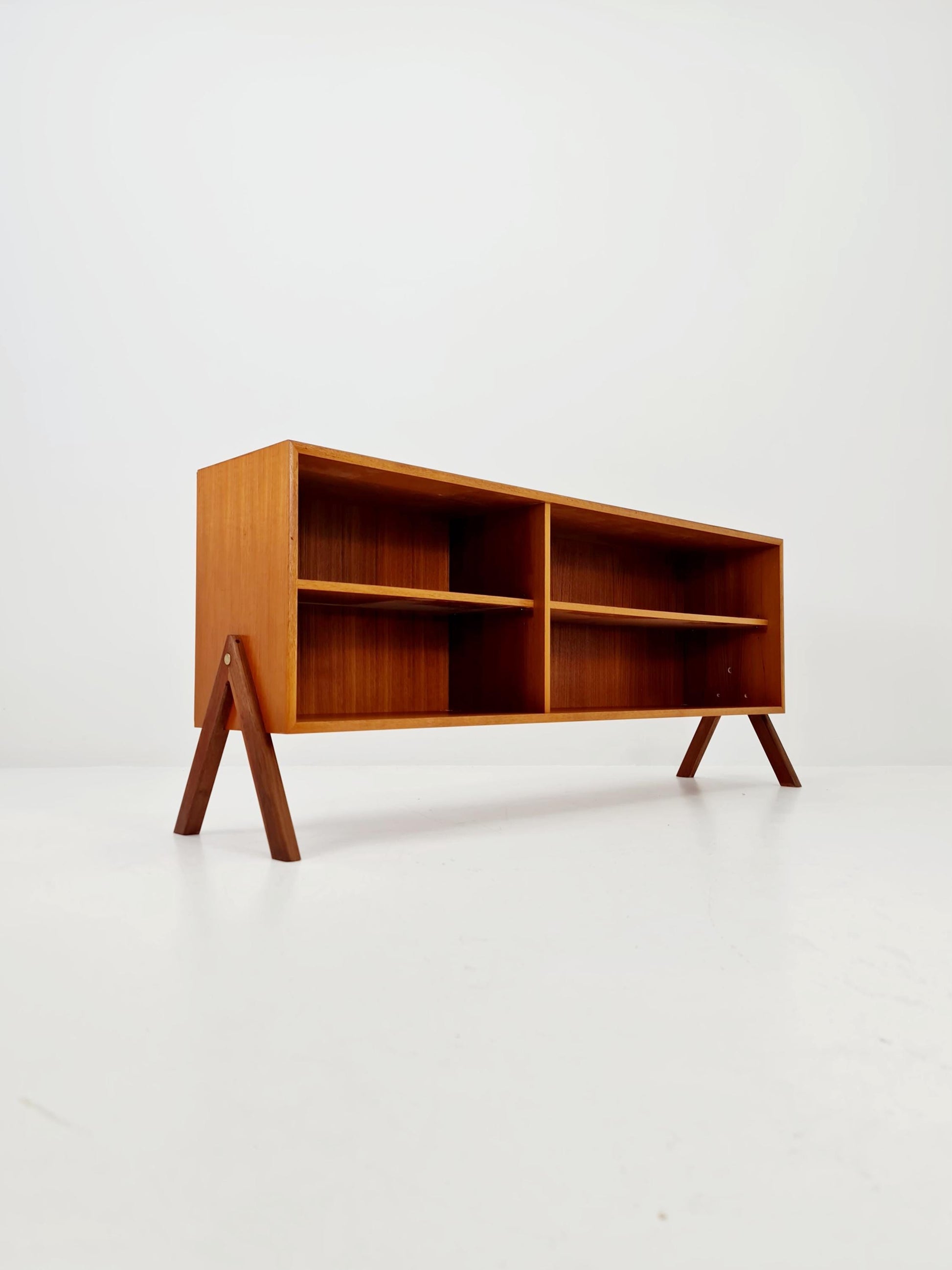 Midcentury vintage teak danish cabinet book case, 1960s