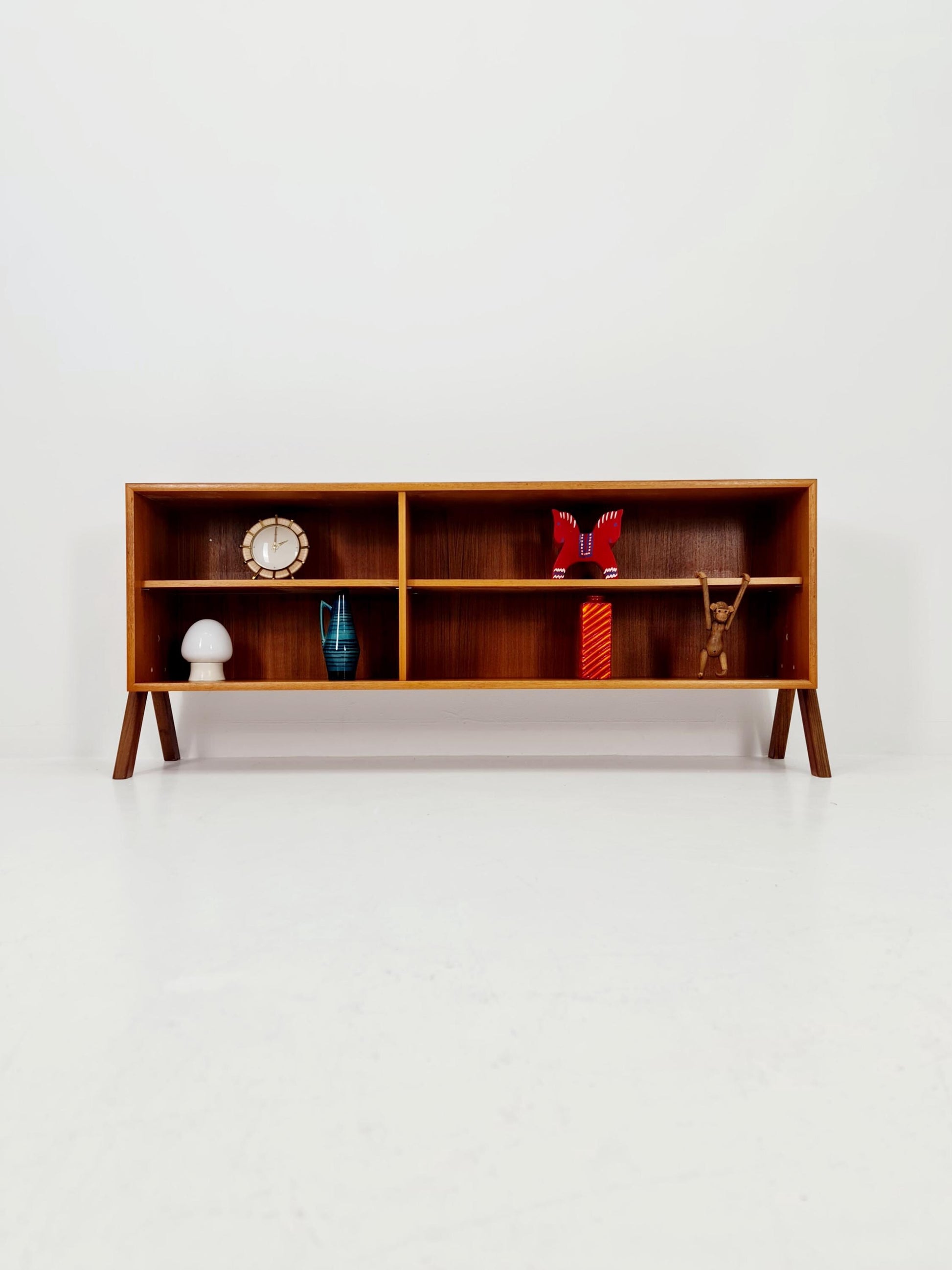 Midcentury vintage teak danish cabinet book case, 1960s