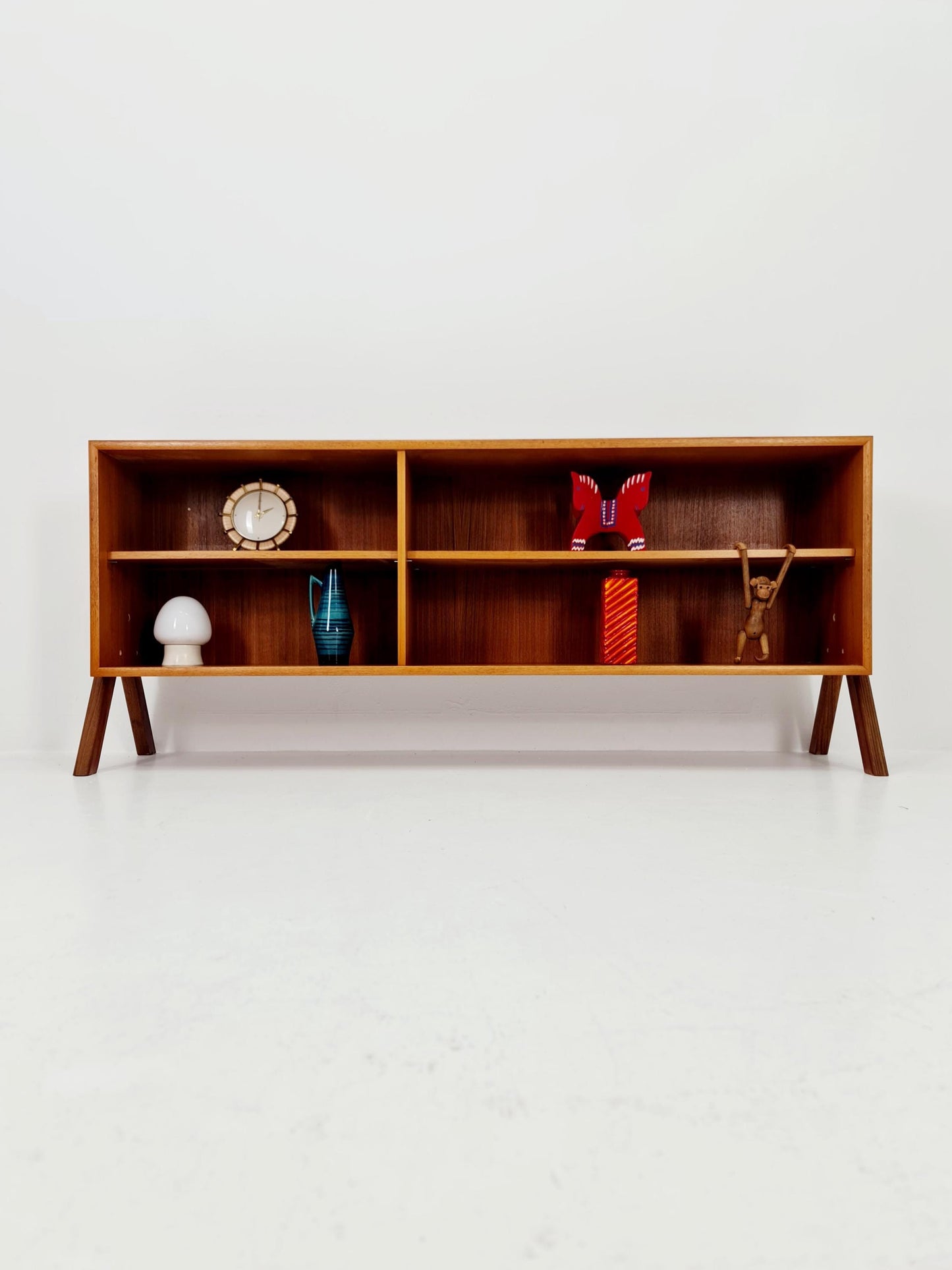 Midcentury vintage teak danish cabinet book case, 1960s