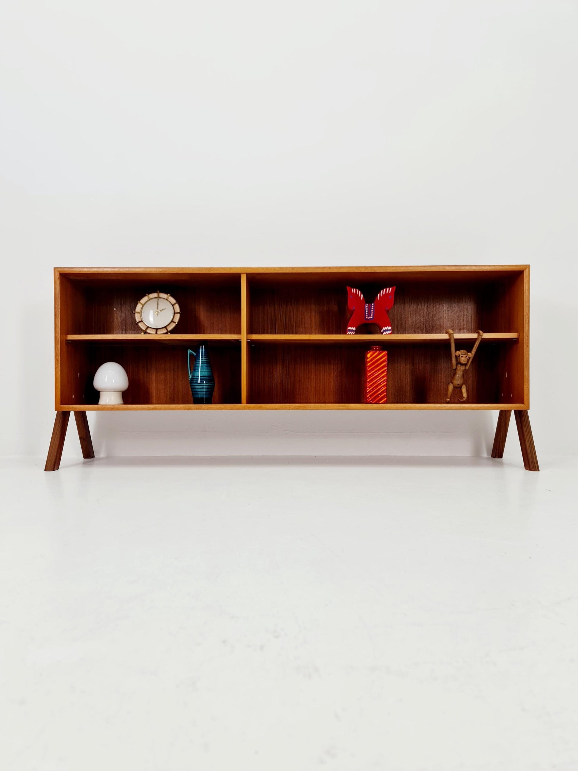 Midcentury vintage teak danish cabinet book case, 1960s