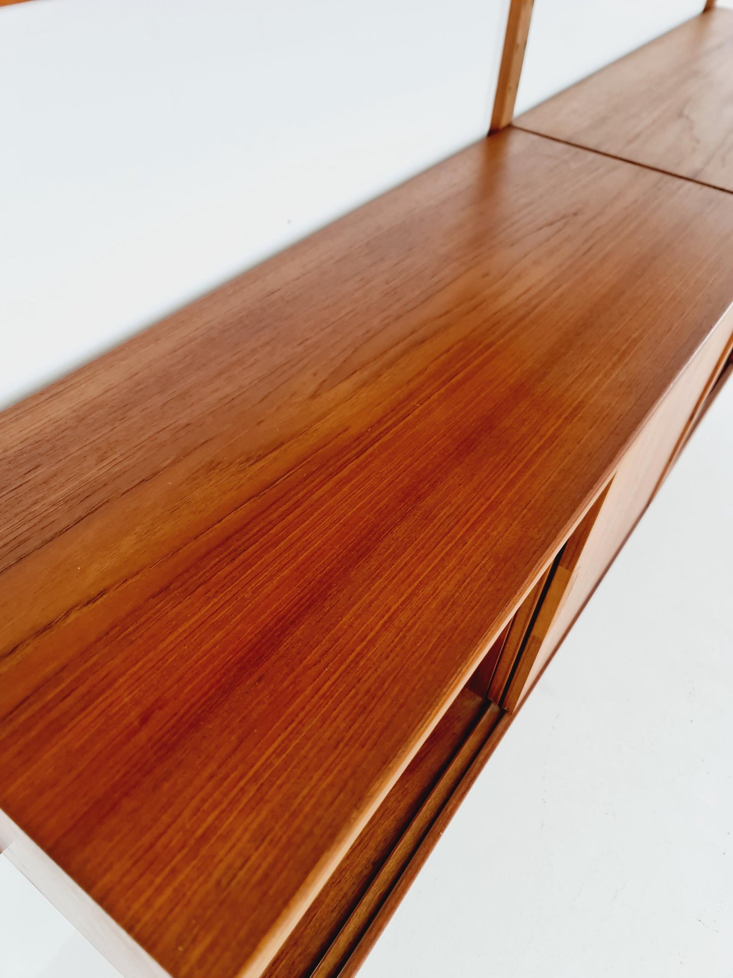 Rare Mid century Danish Teak Wall Unit 3 cabinet by Sven Ellekaer For Abert Hansen, Denmark, 1960s
