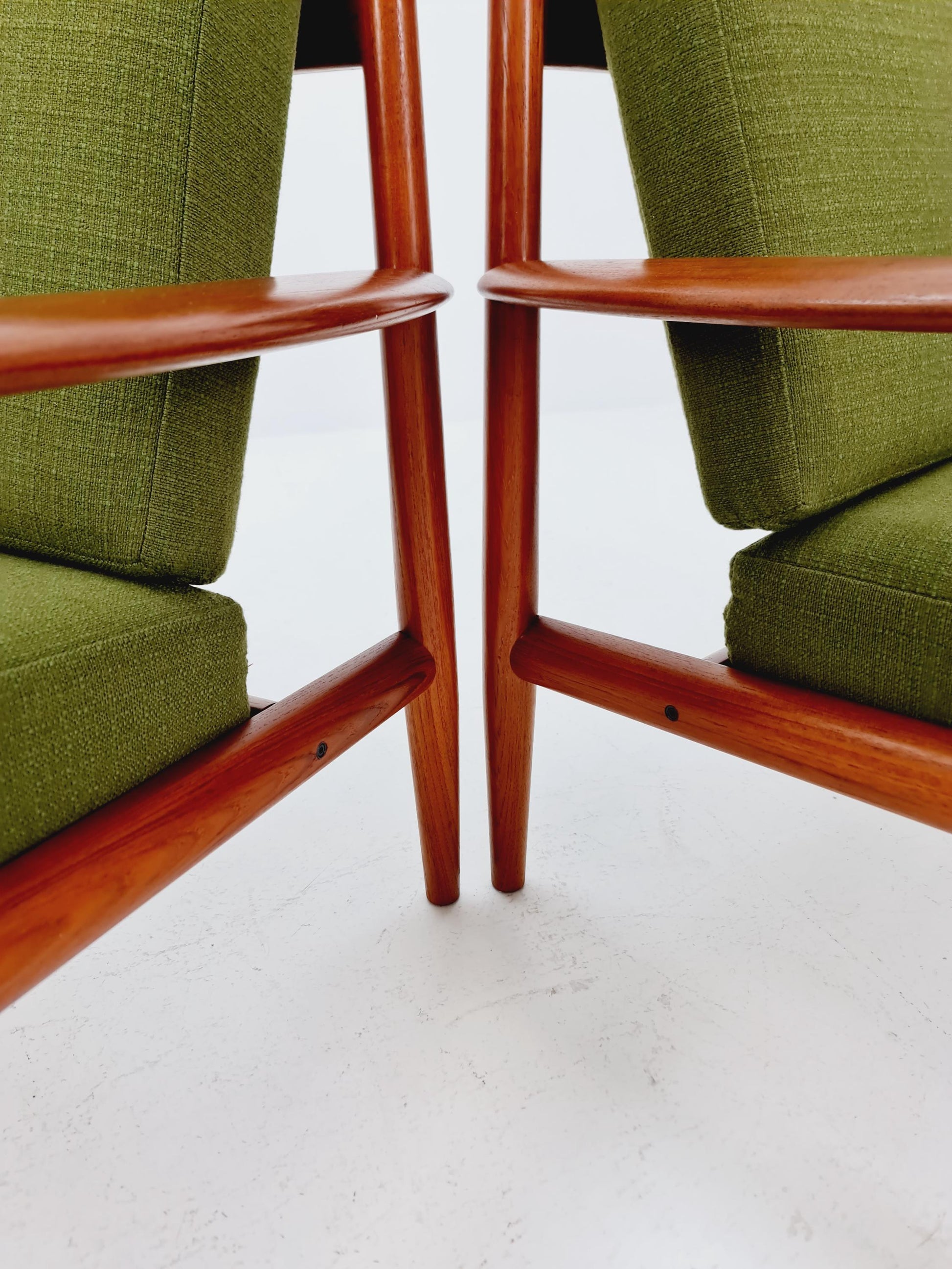 Set of 2 Mid-century Rare Danish teak lounge chair/ Easy chair by Grete Jalk For France &Son , 1960s