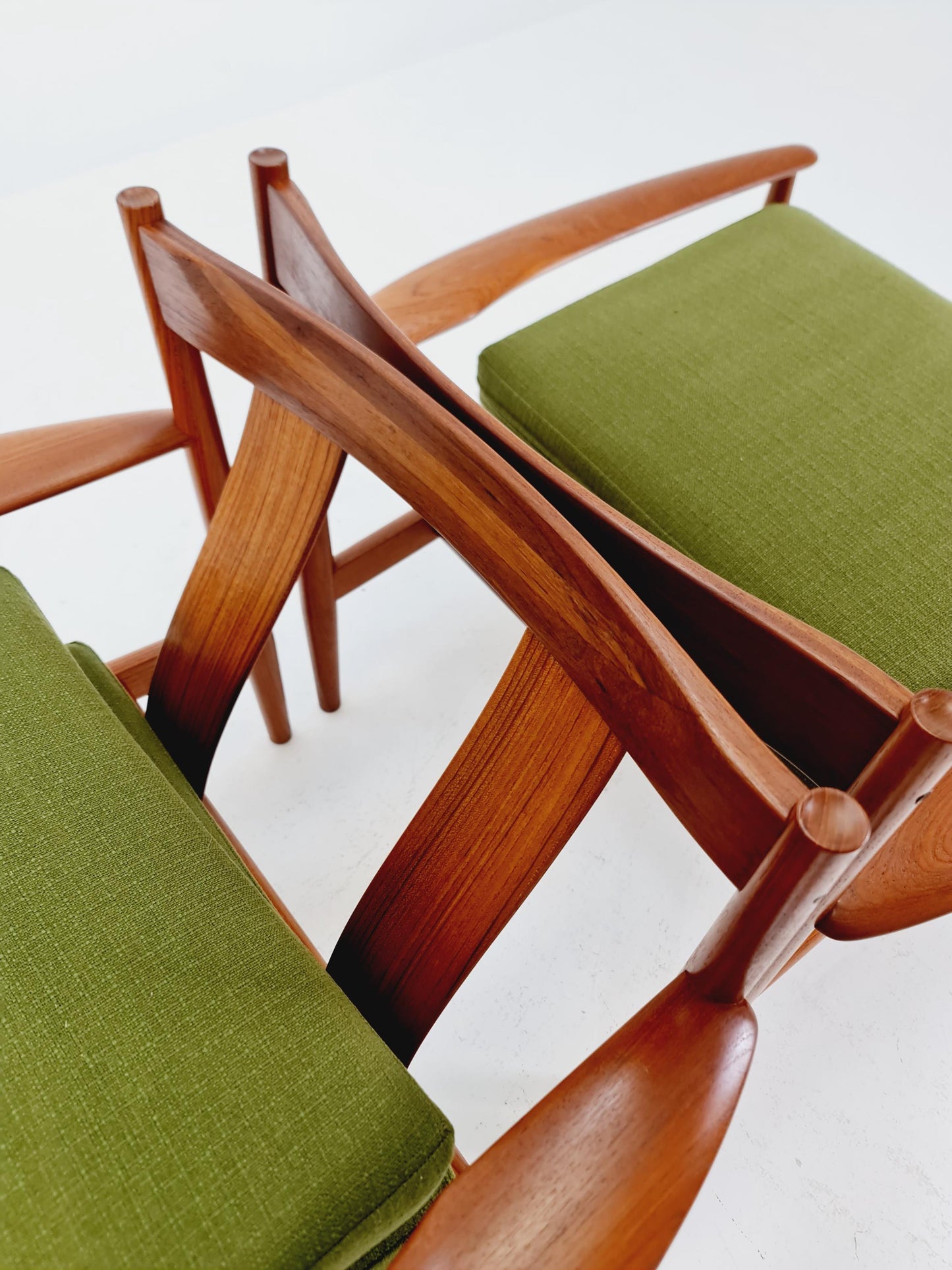 Set of 2 Mid-century Rare Danish teak lounge chair/ Easy chair by Grete Jalk For France &Son , 1960s