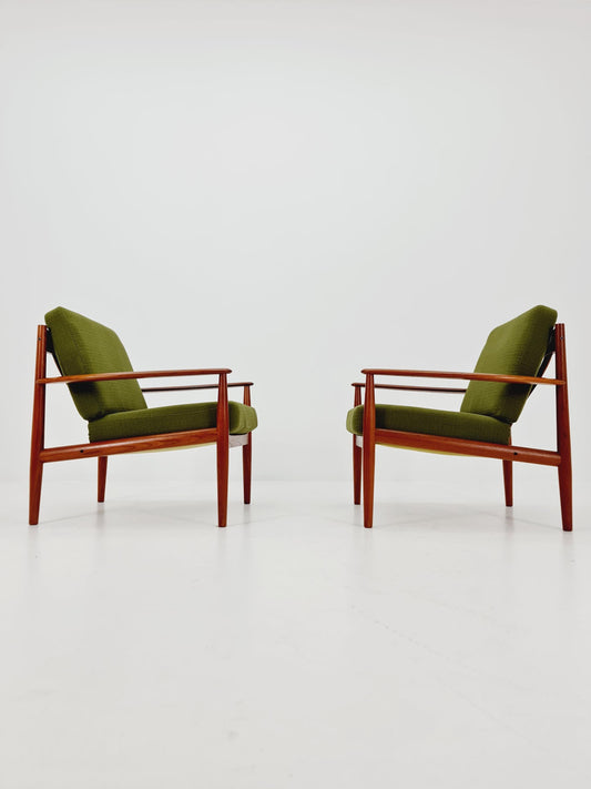 Set of 2 Mid-century Rare Danish teak lounge chair/ Easy chair by Grete Jalk For France &Son , 1960s