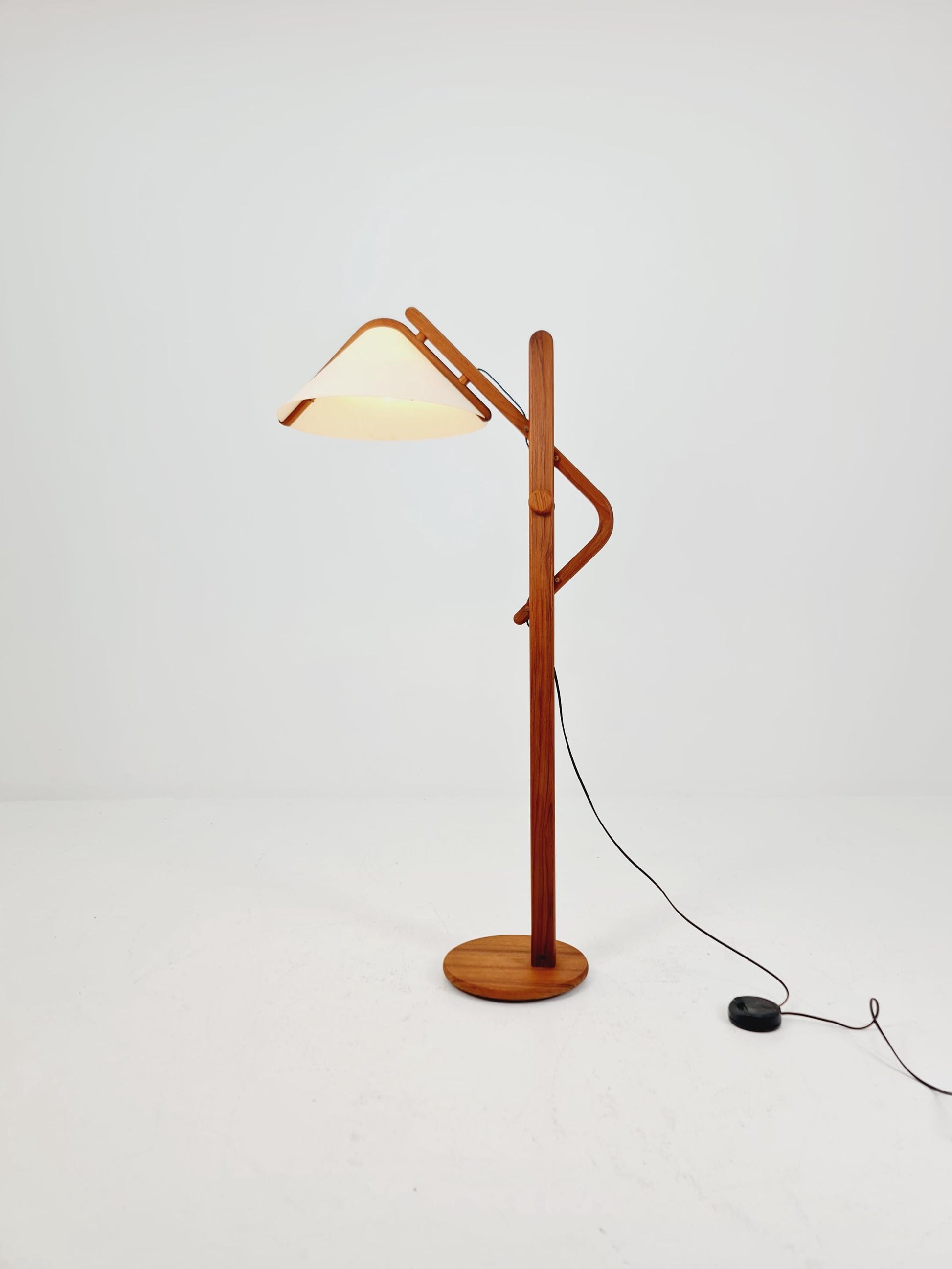 Vintage Danish Teak floor lamp by DOMUS 1970s