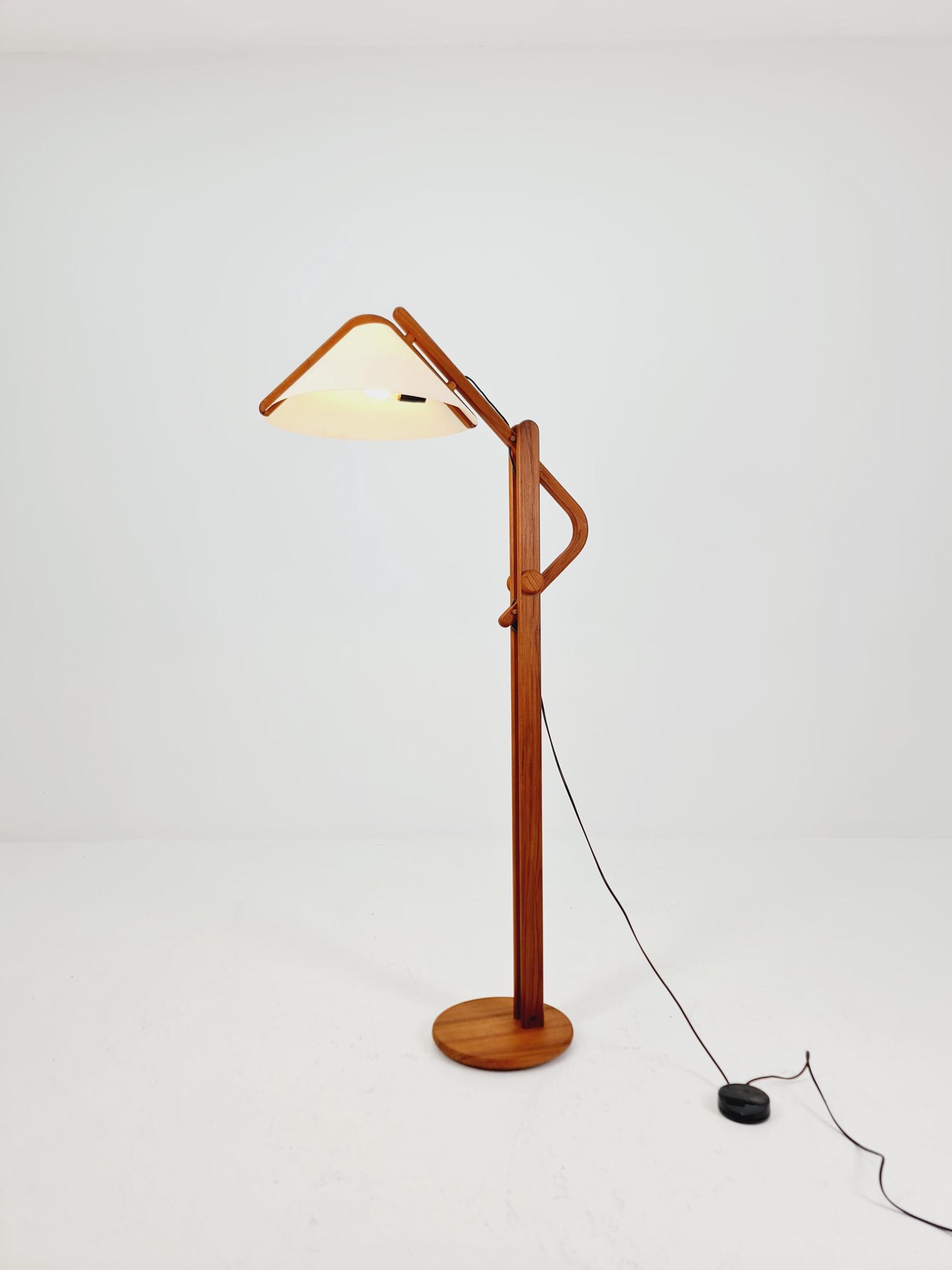 Vintage Danish Teak floor lamp by DOMUS 1970s