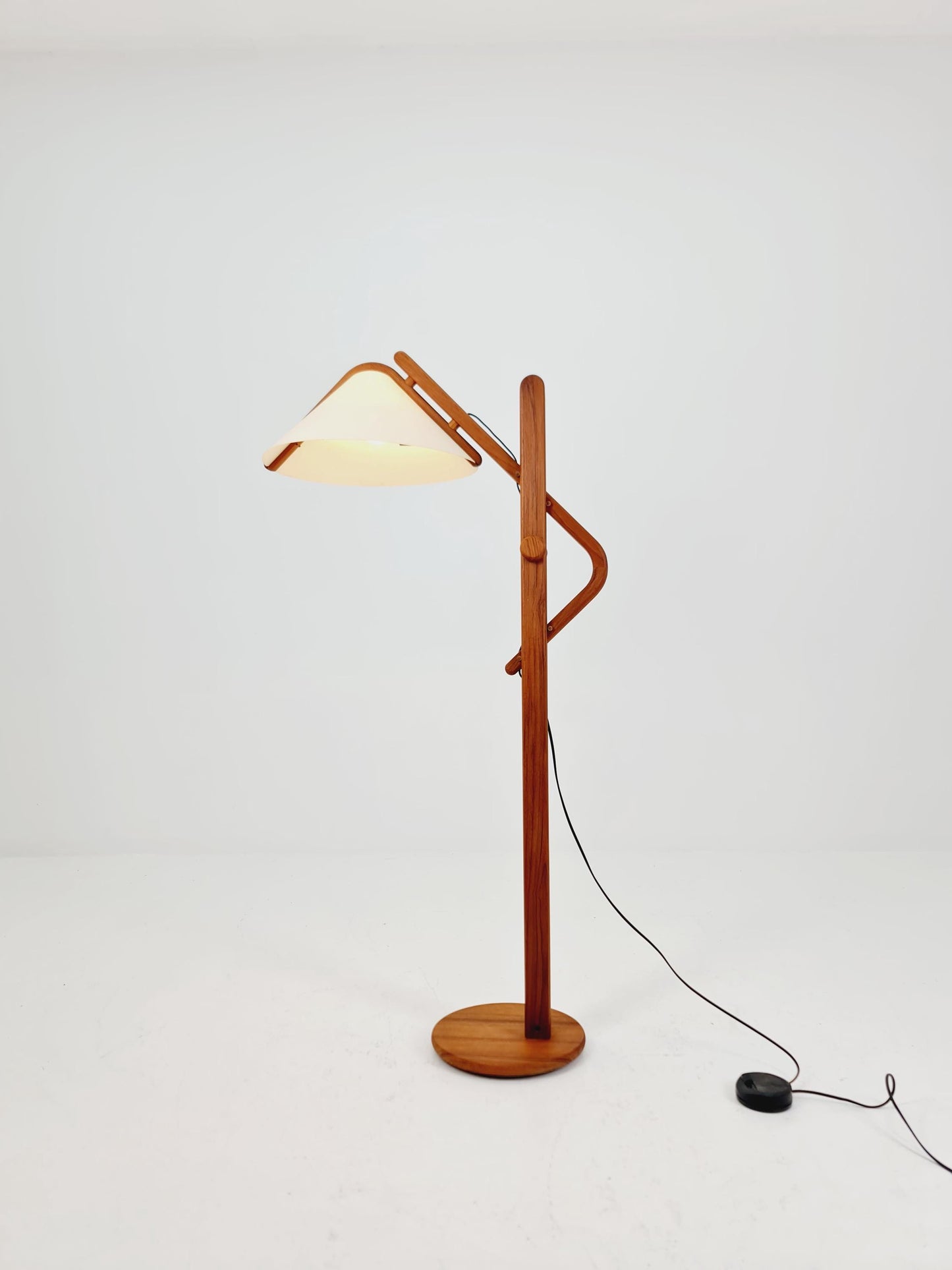 Vintage Danish Teak floor lamp by DOMUS 1970s