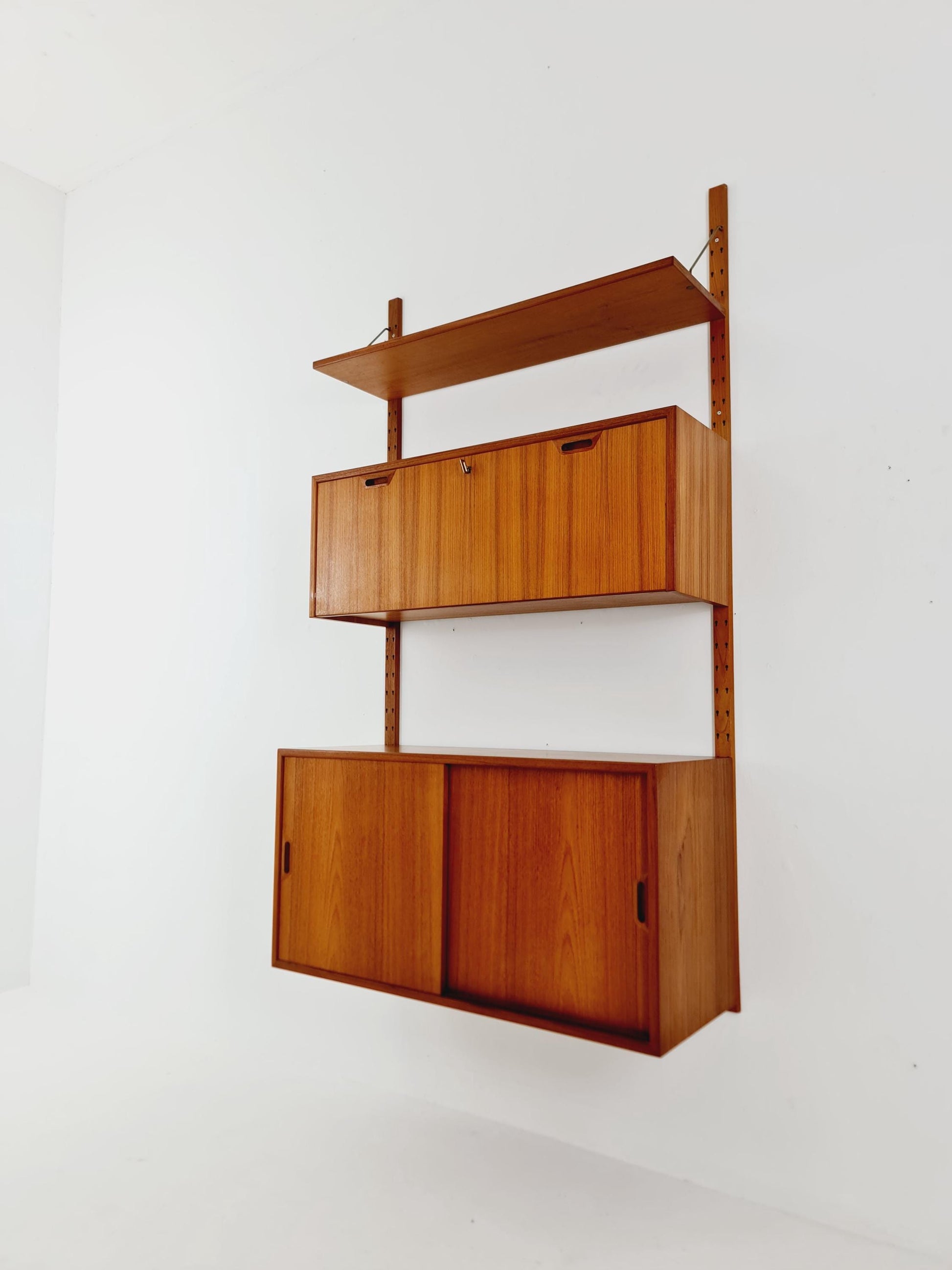 Rare Mid century Danish Teak Wall Unit by Sven Ellekaer For Abert Hansen, Denmark, 1960s
