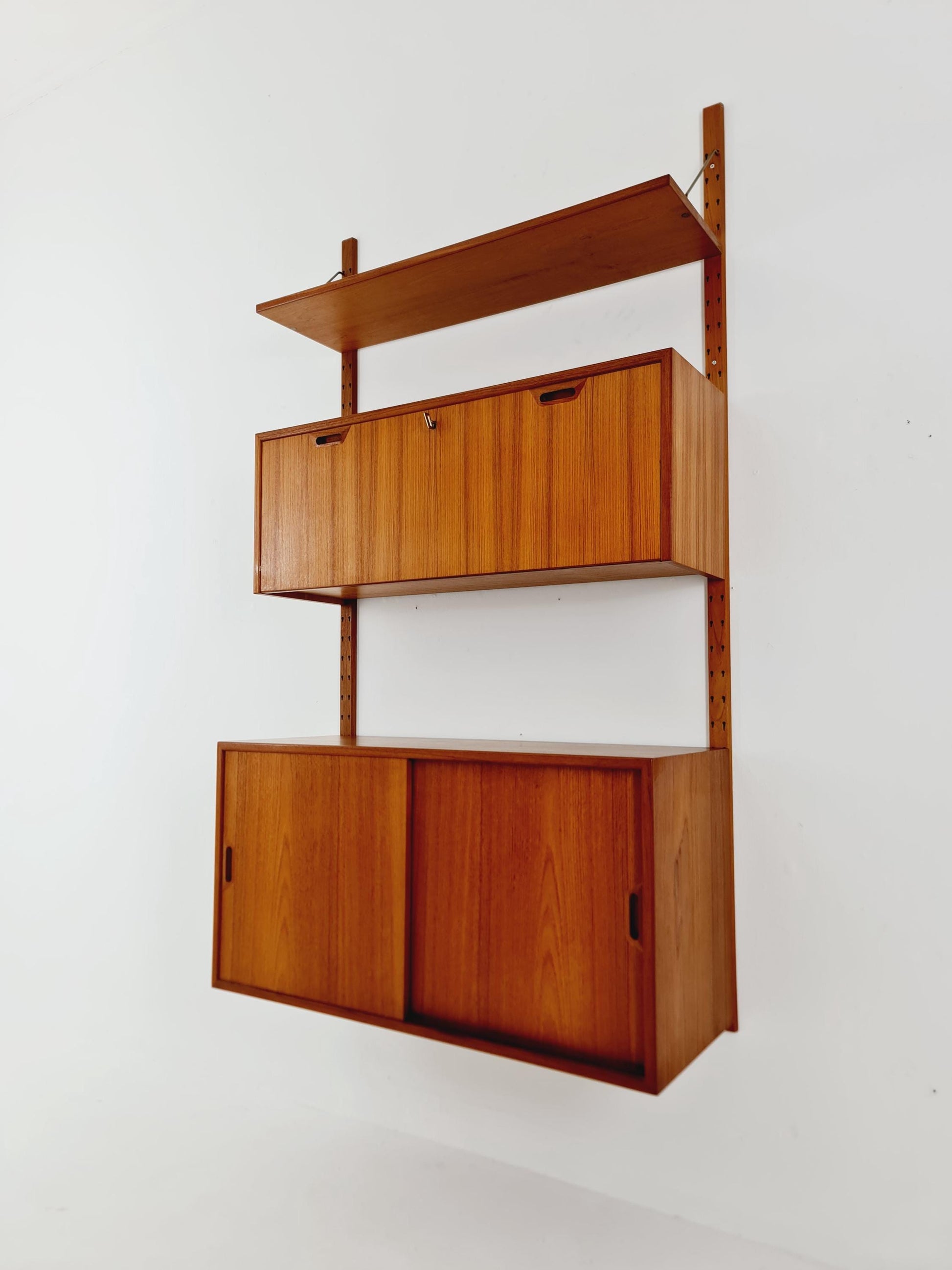 Rare Mid century Danish Teak Wall Unit by Sven Ellekaer For Abert Hansen, Denmark, 1960s