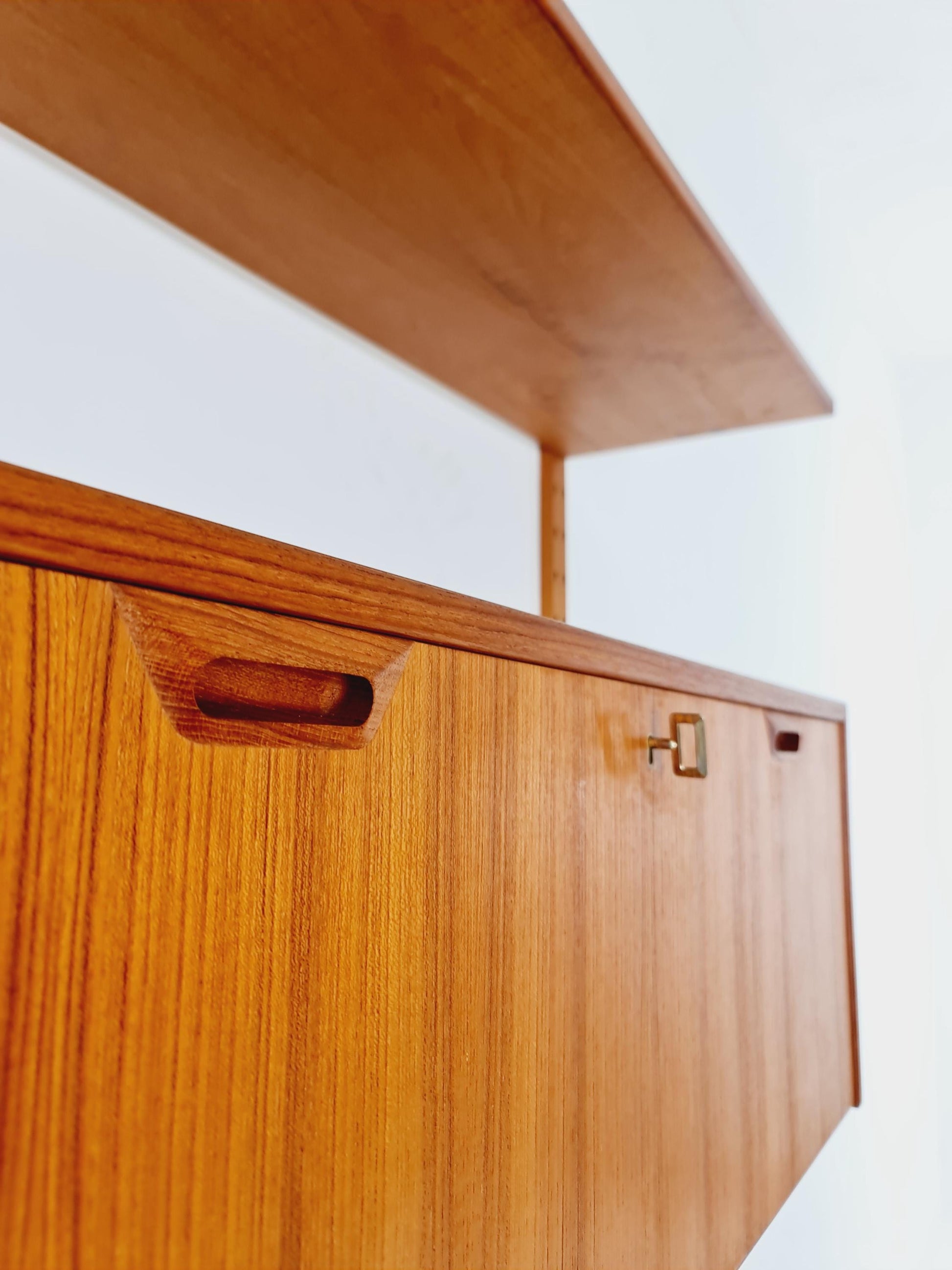 Rare Mid century Danish Teak Wall Unit by Sven Ellekaer For Abert Hansen, Denmark, 1960s